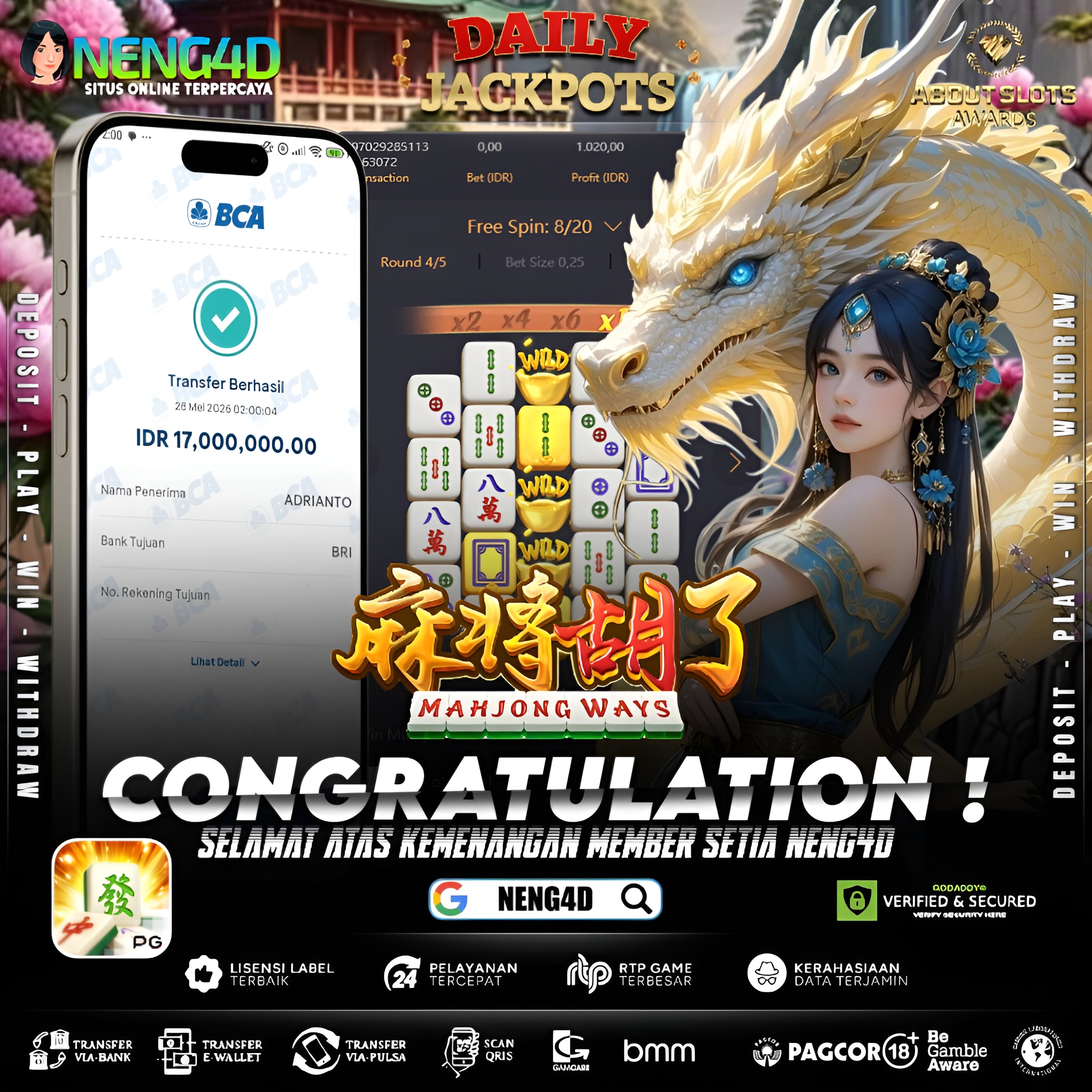 MENANG 17JT MAIN DI MAHJONG WAYS PG SOFT