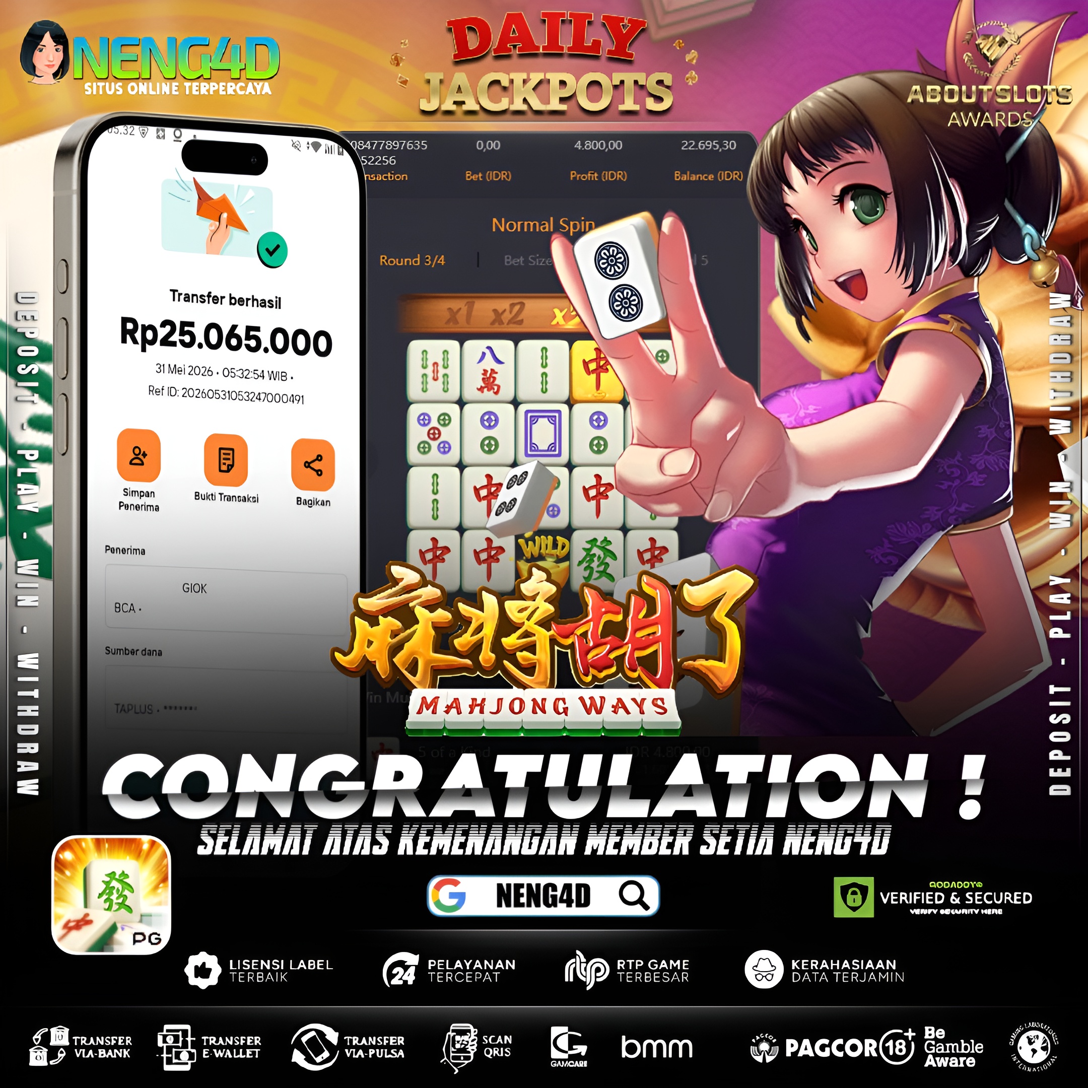 MENANG 25JT MAIN DI MAHJONG WAYS PG SOFT