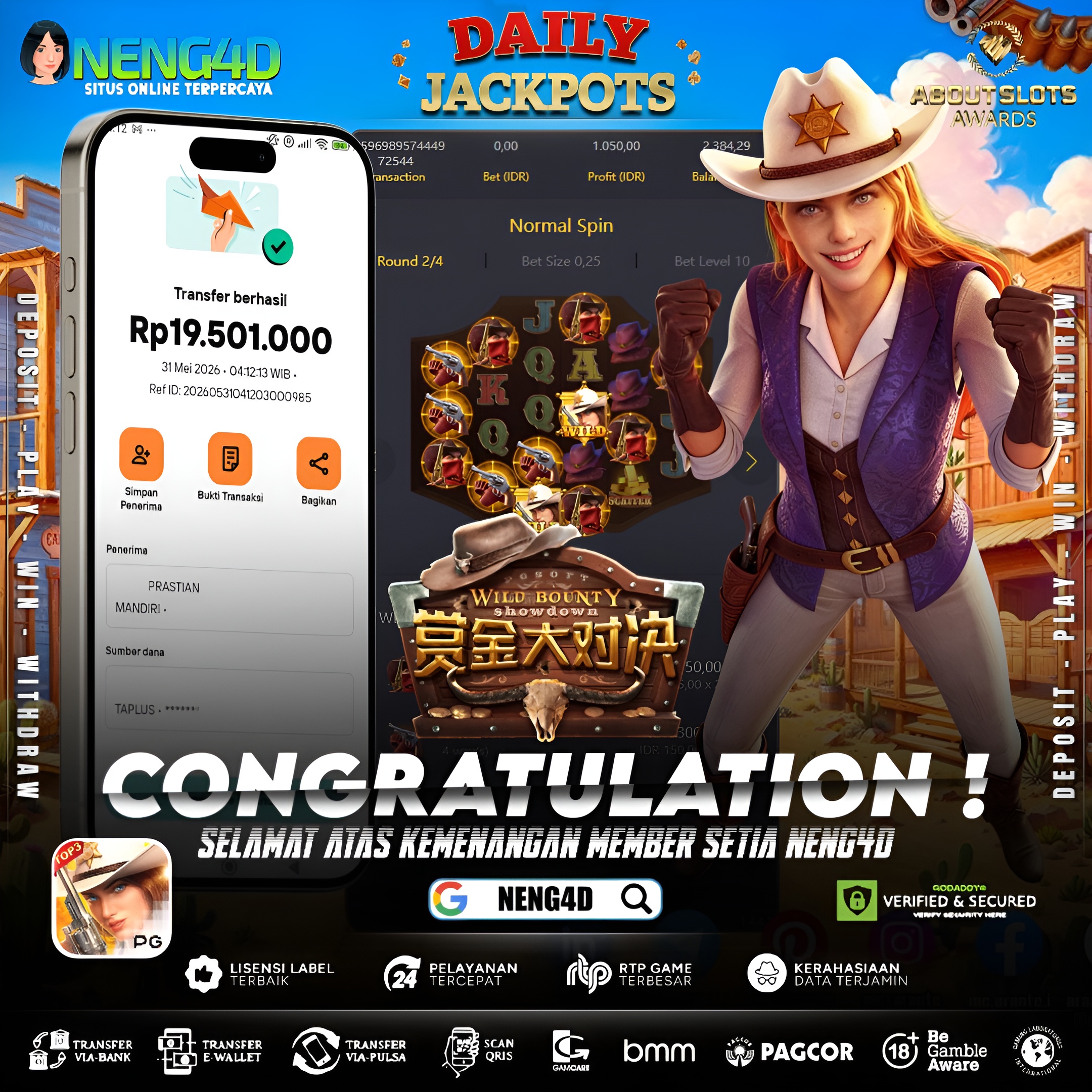 MENANG 19JT MAIN DI WILD BOUNTY SHOWDOWN PG SOFT