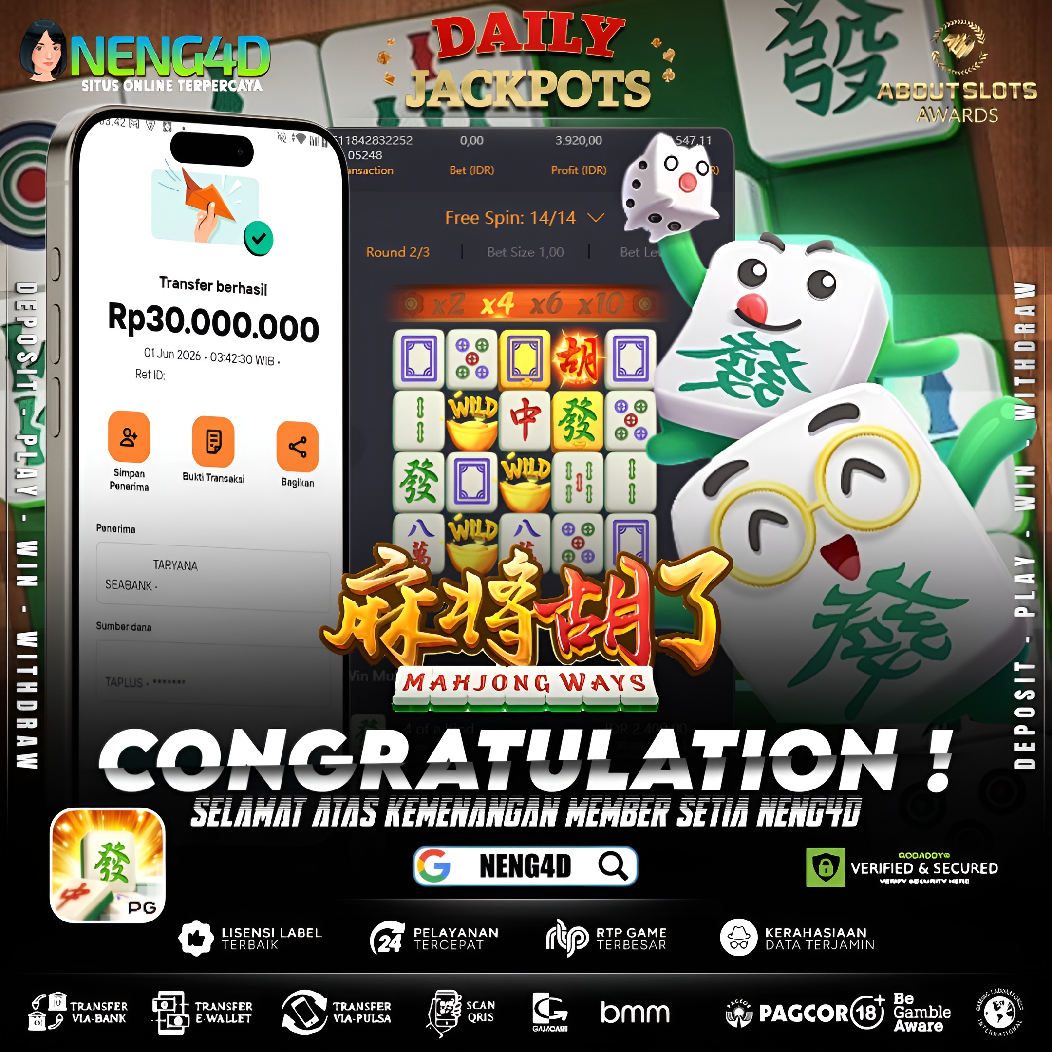 MENANG 30JT MAIN DI MAHJONG WAYS PG SOFT