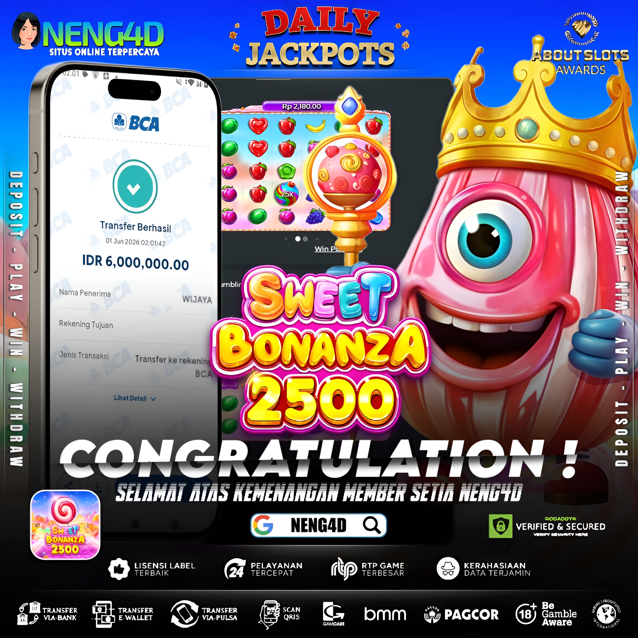 MENANG 6JT MAIN DI SWEET BONANZA 2500 PRAGMATIC PLAY