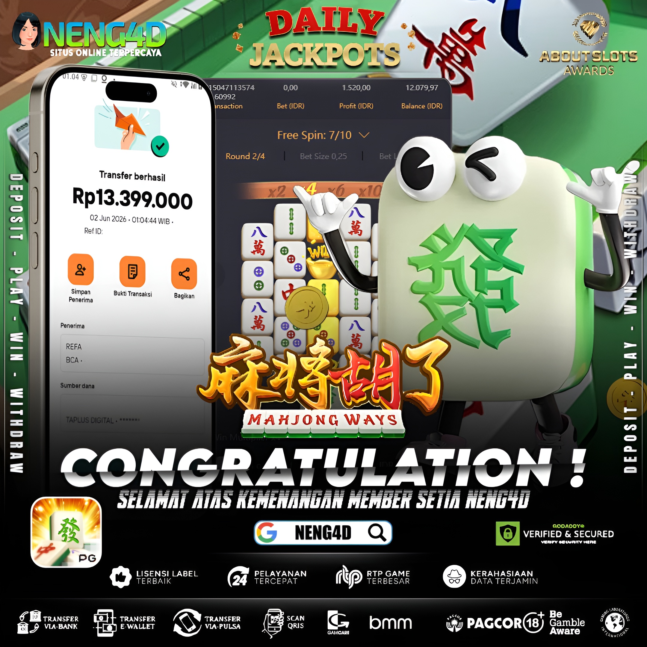 MENANG 13JT MAIN DI MAHJONG WAYS PG SOFT