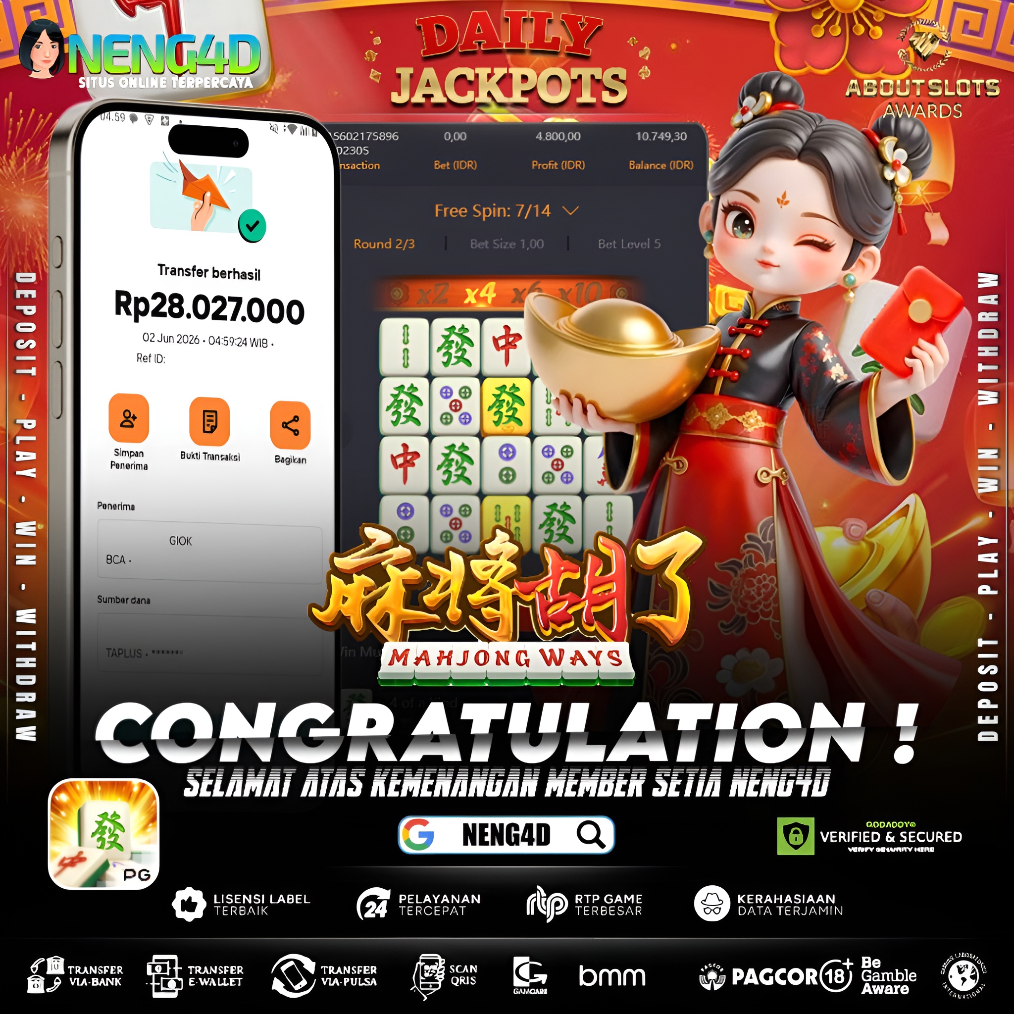 MENANG 28JT MAIN DI MAHJONG WAYS PG SOFT