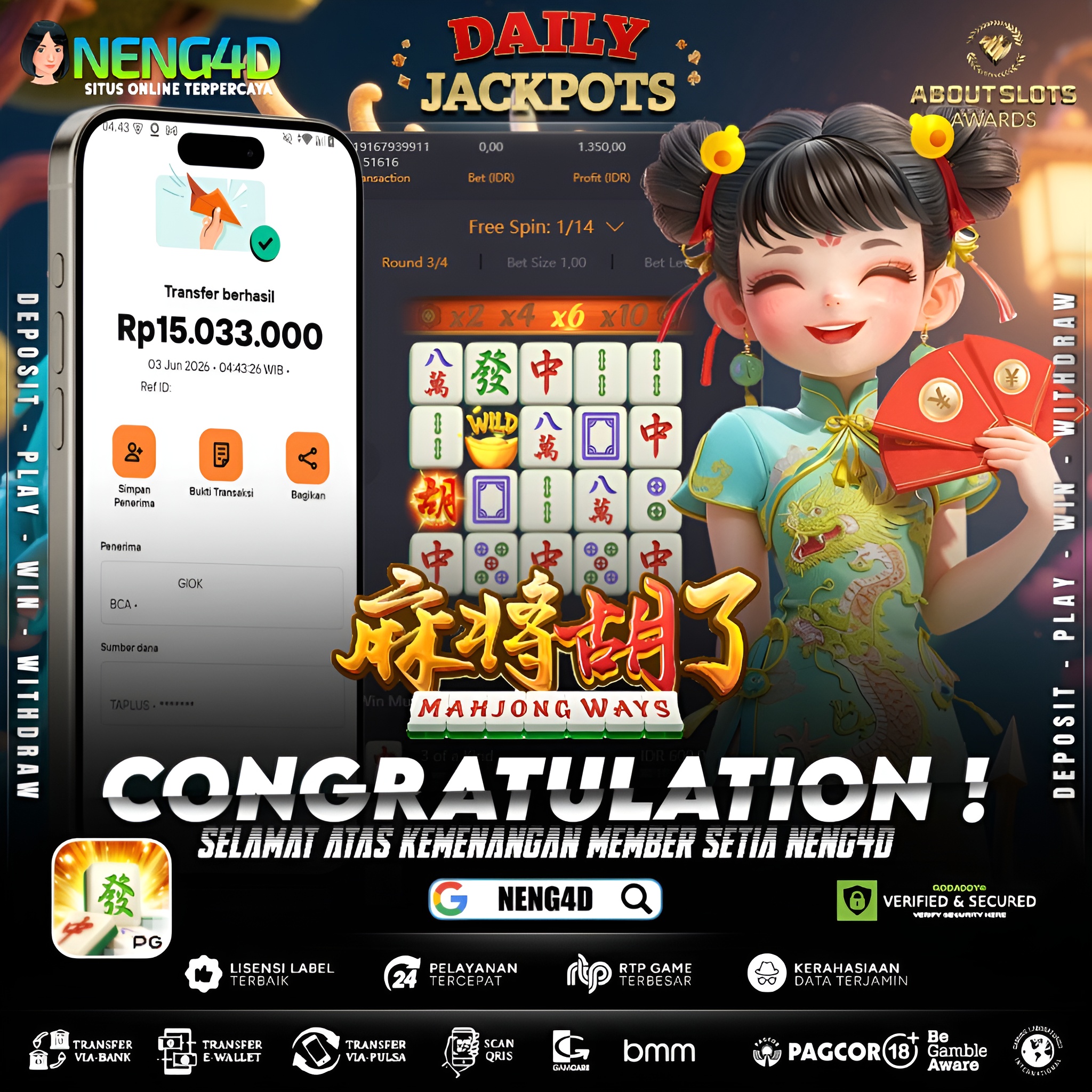 MENANG 15JT MAIN DI MAHJONG WAYS PG SOFT