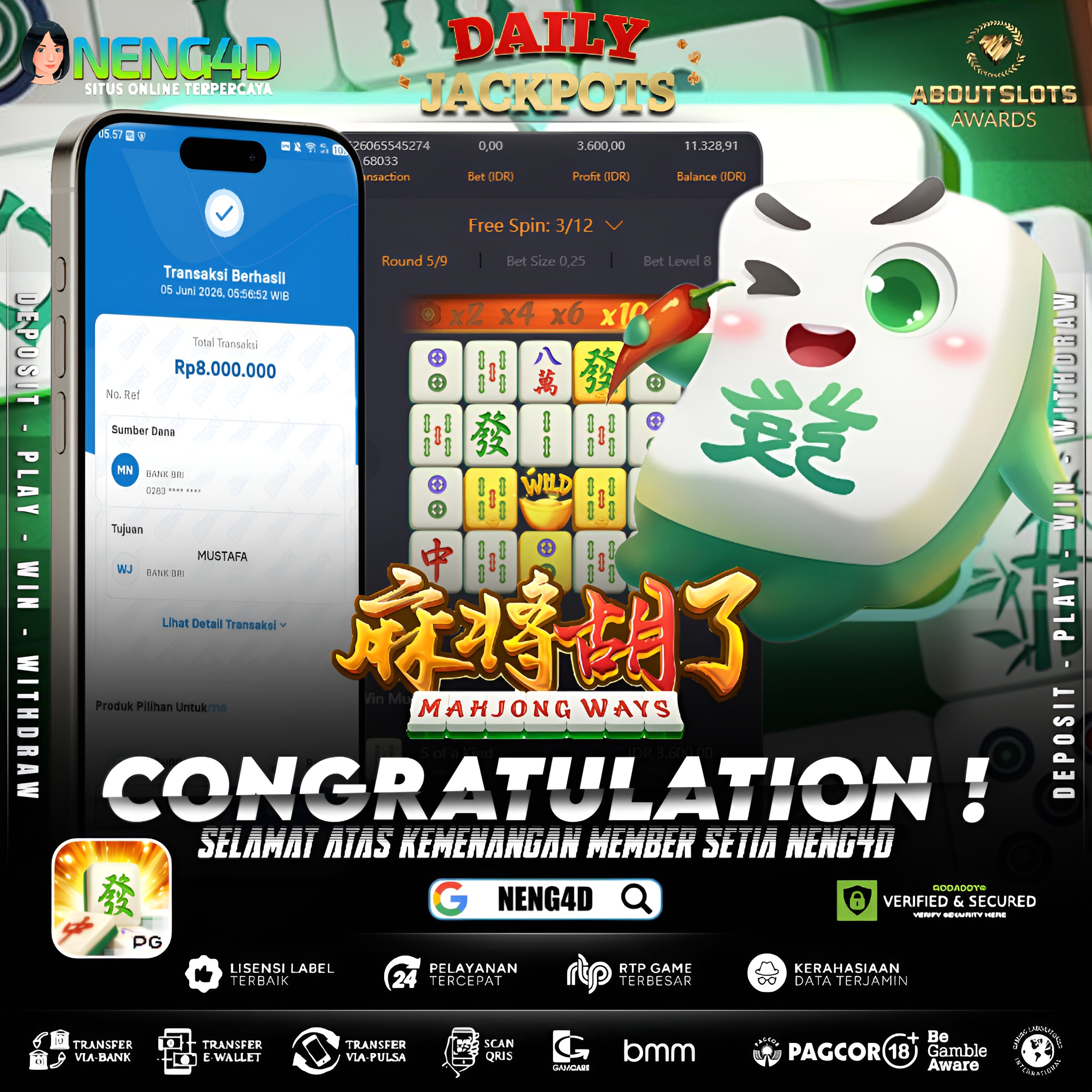 MENANG 8JT MAIN DI MAHJONG WAYS PG SOFT
