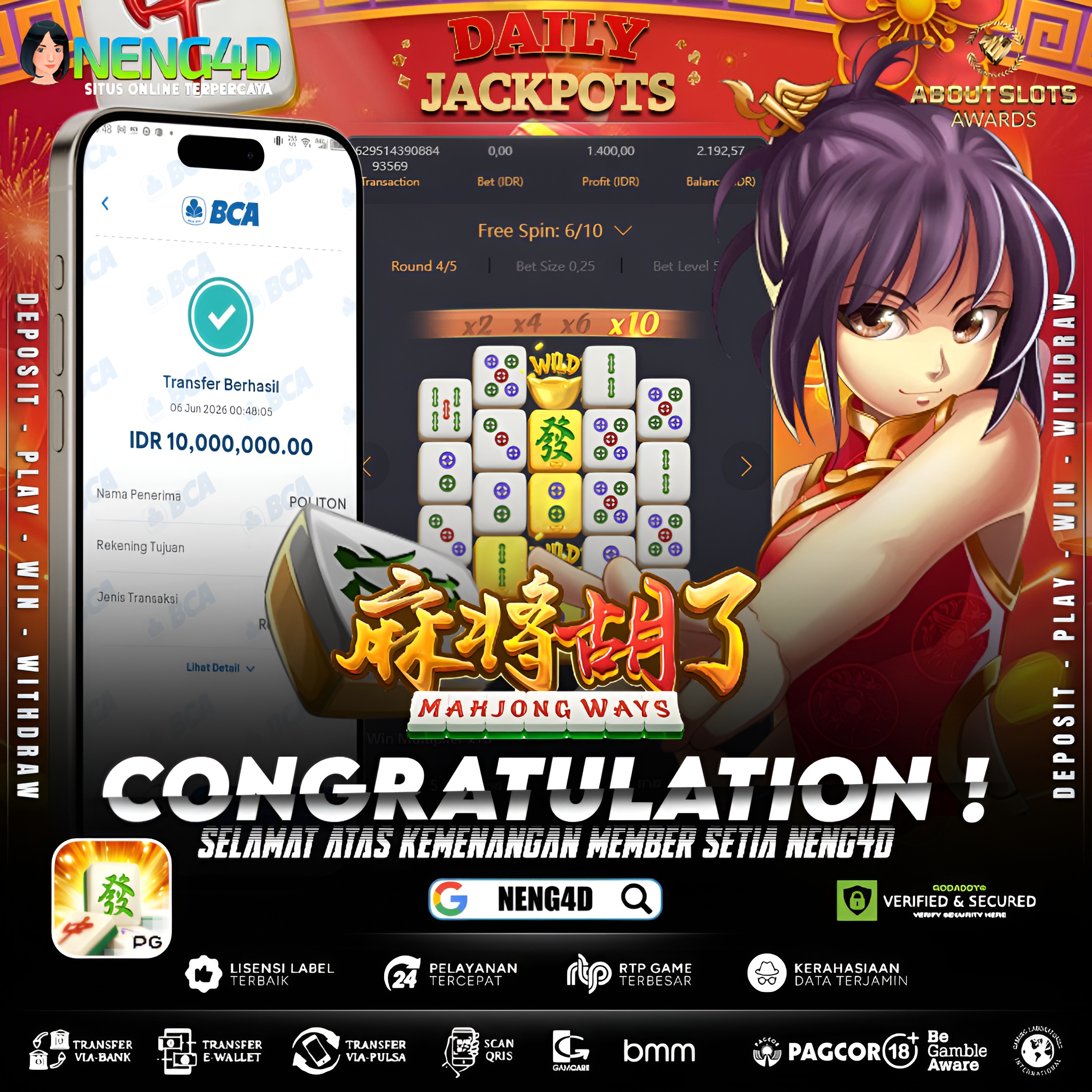 MENANG 10JT MAIN DI MAHJONG WAYS PG SOFT