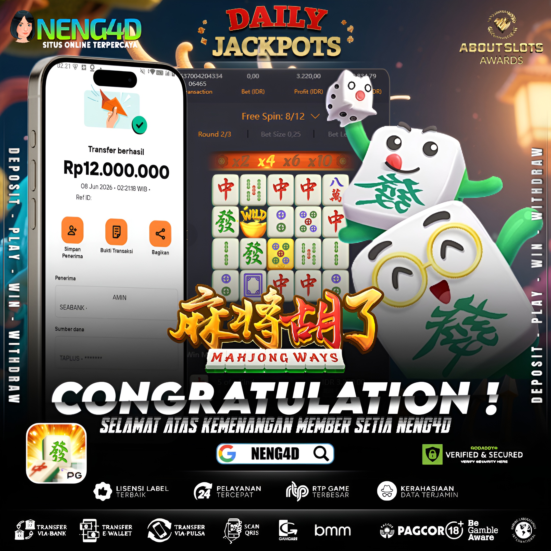 MENANG 12JT MAIN DI MAHJONG WAYS PG SOFT