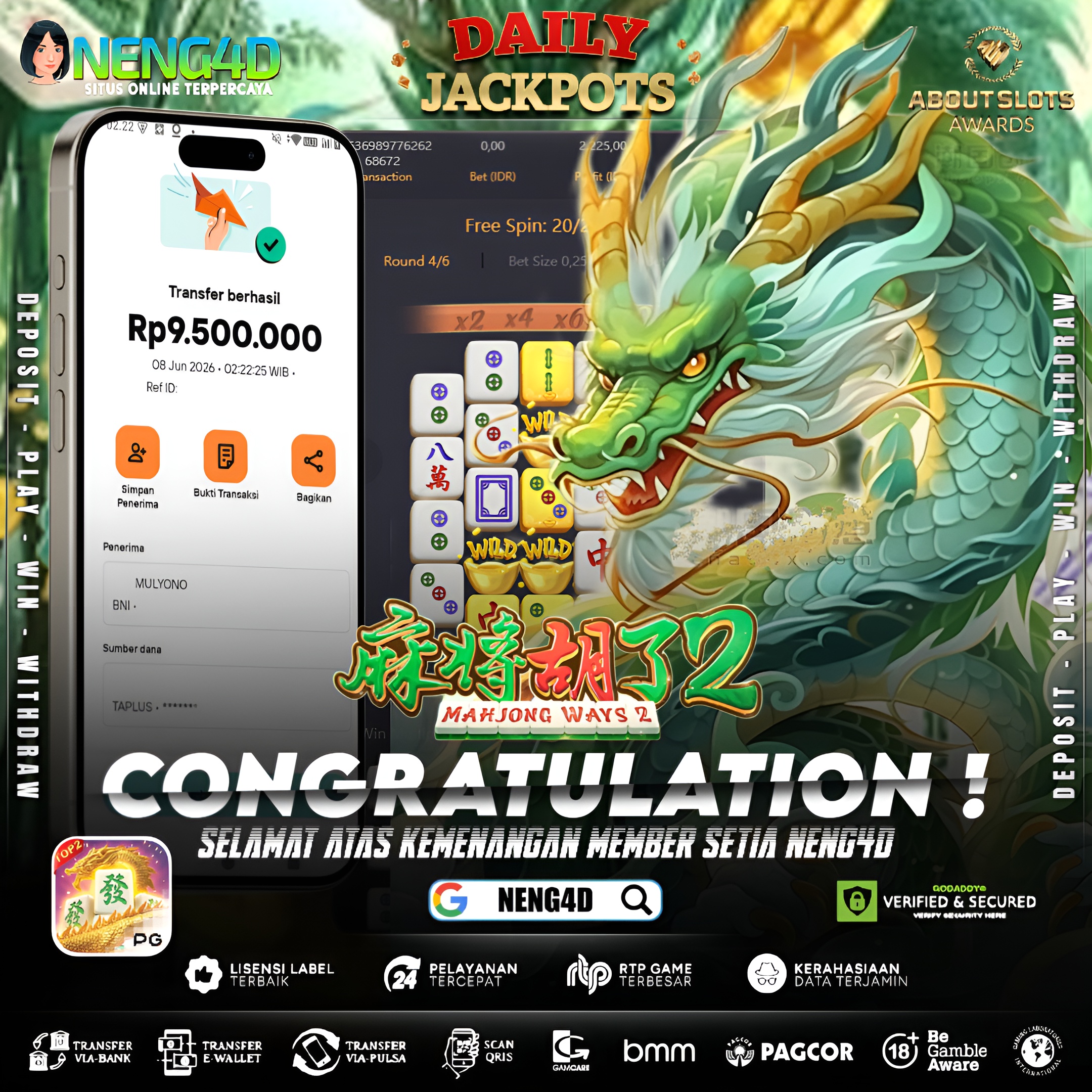 MENANG 9JT MAIN DI MAHJONG WAYS 2 PG SOFT
