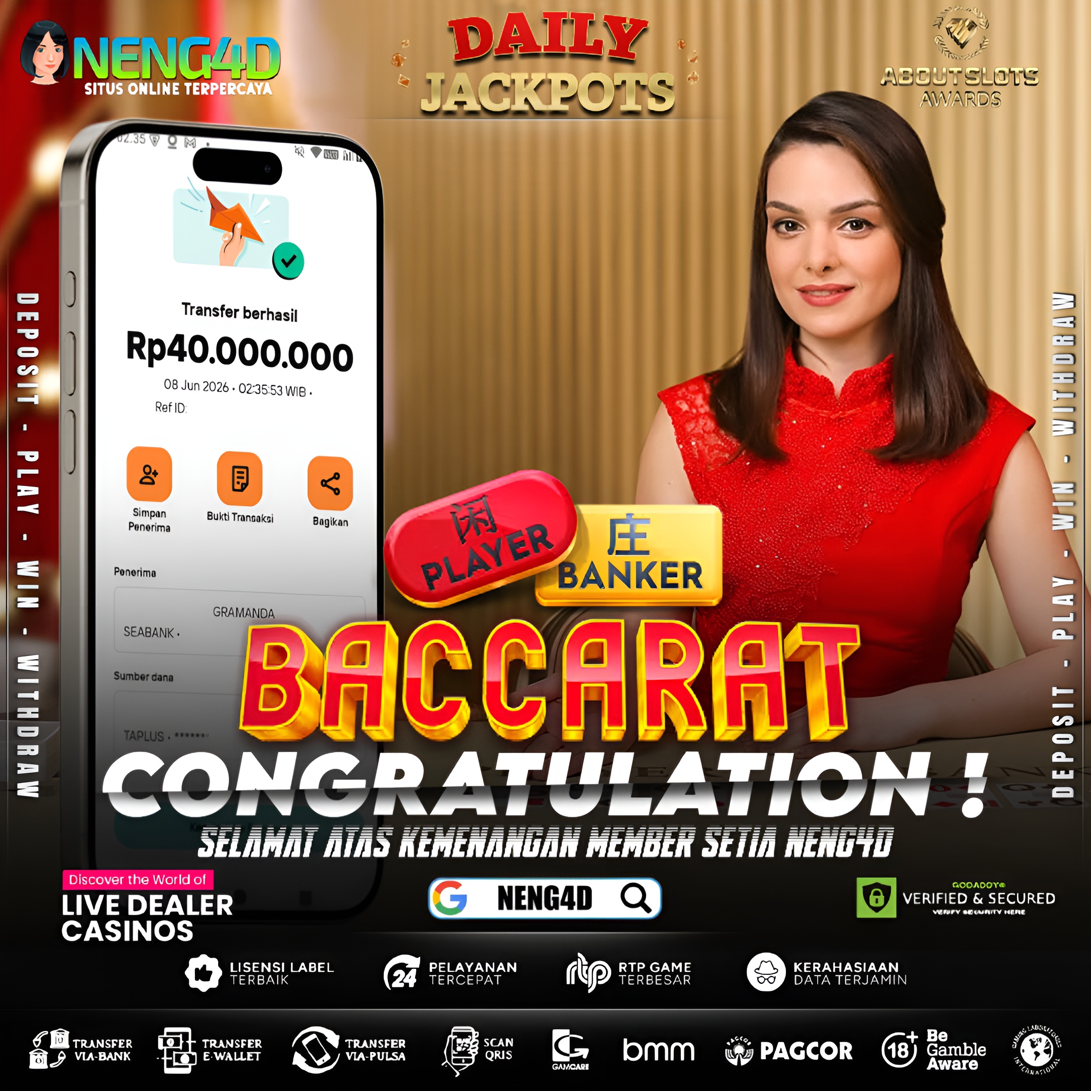 MENANG 40JT MAIN DI LIVE GAMES BACCARAT PRAGMATIC PLAY