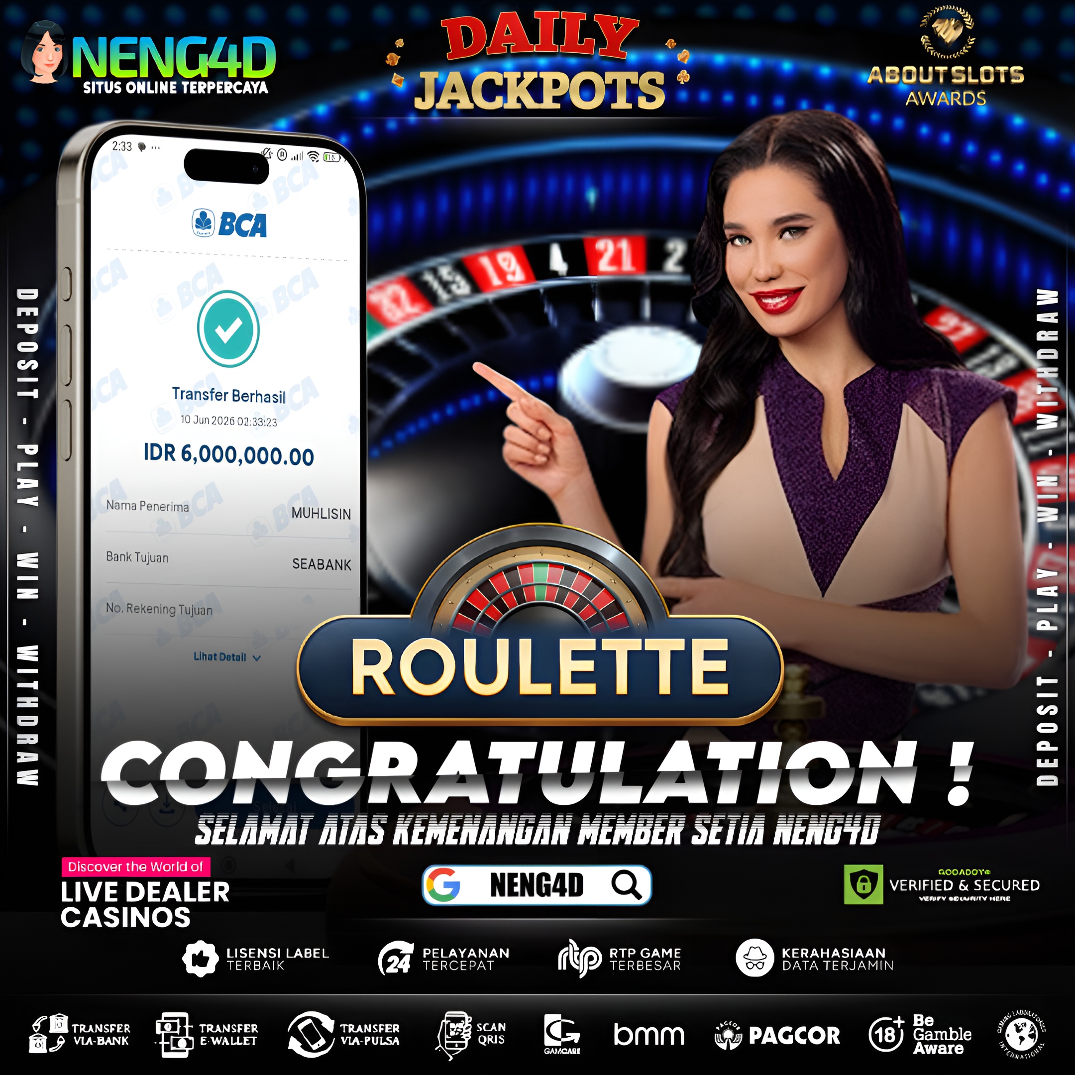 MENANG 6JT MAIN DI LIVE GAMES ROULETTE PRAGMATIC PLAY
