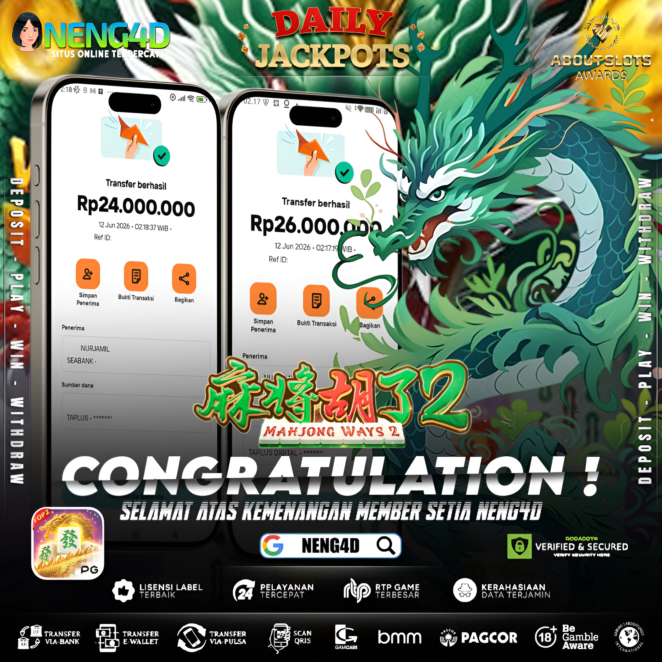 MENANG 50JT MAIN DI MAHJONG WAYS 2 PG SOFT