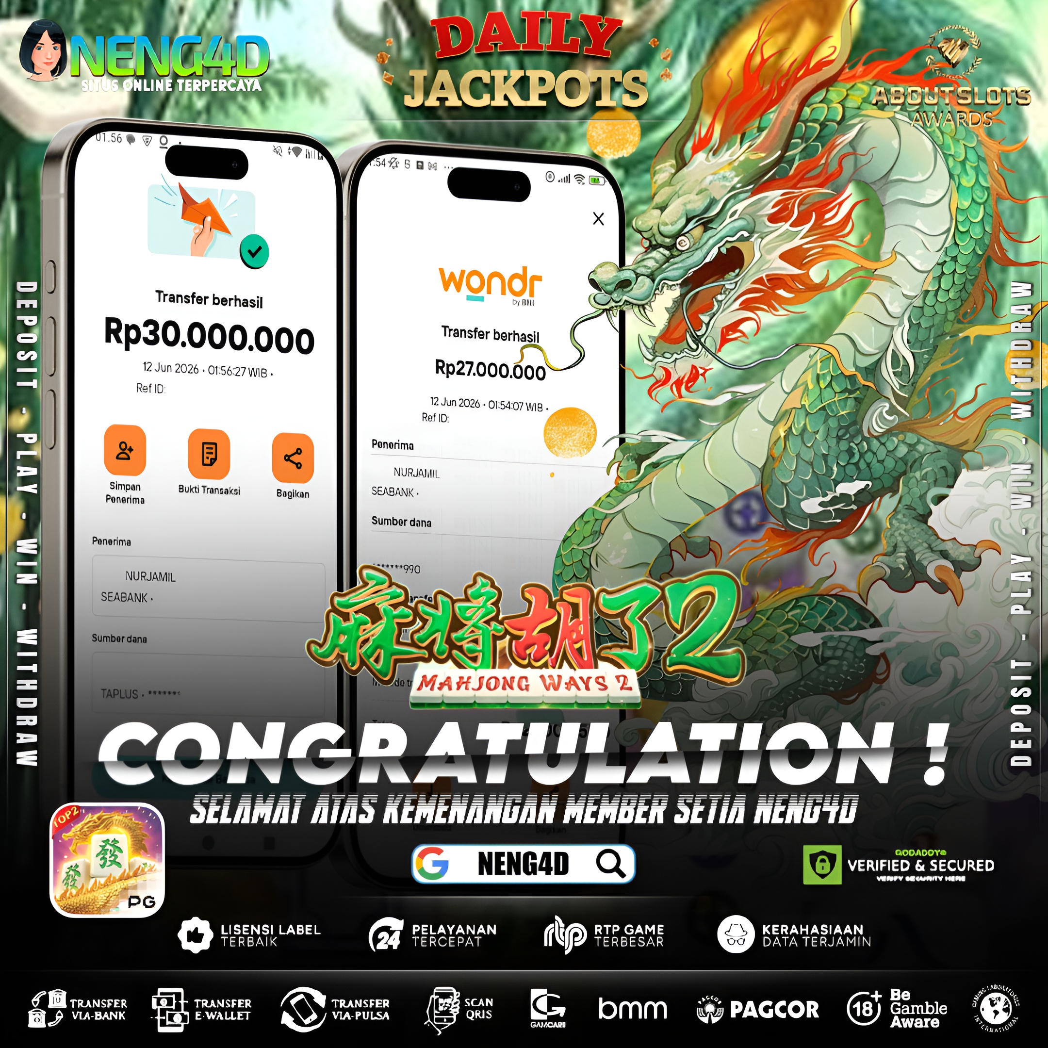MENANG 57JT MAIN DI MAHJONG WAYS 2 PG SOFT