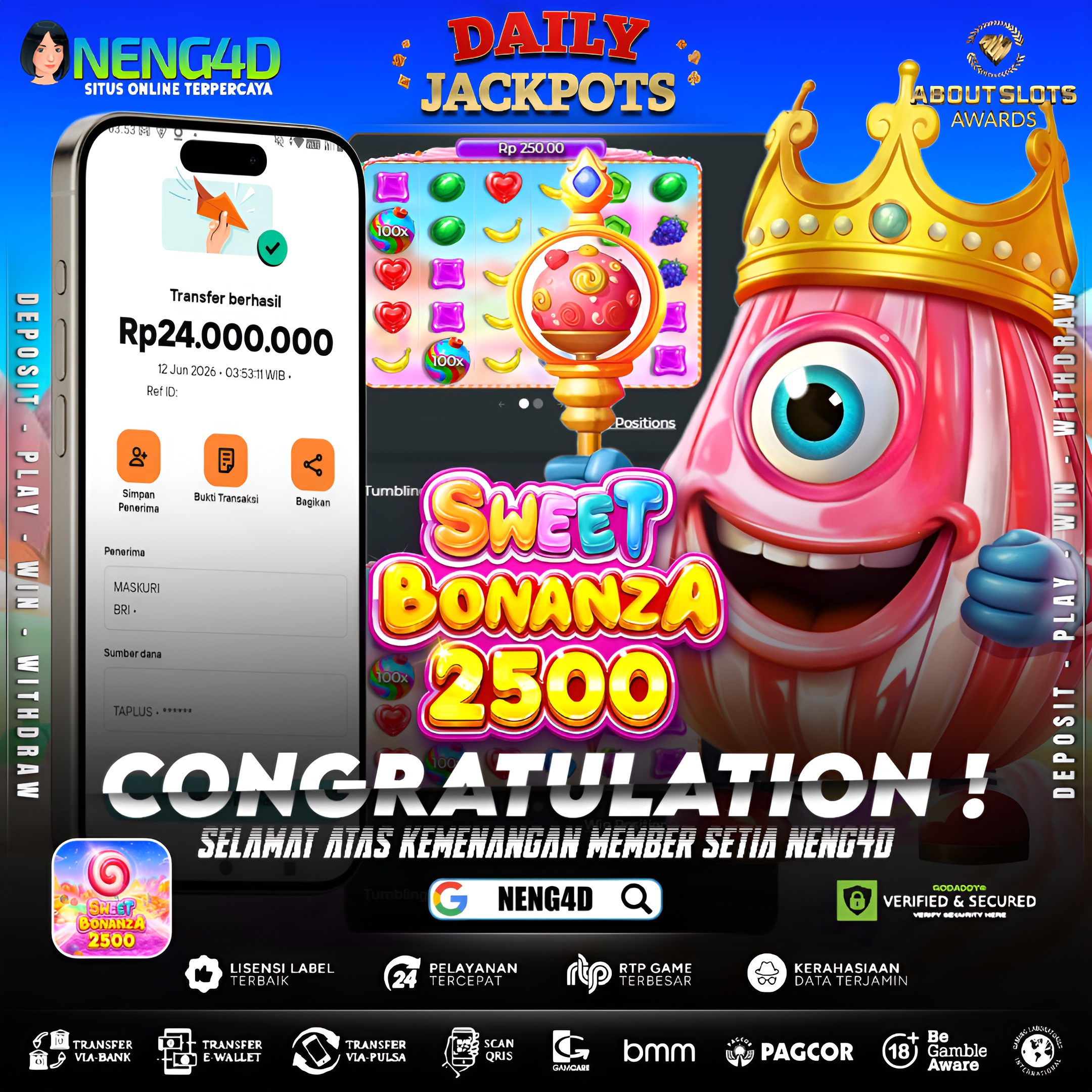 MENANG 24JT MAIN DI SWEET BONANZA 2500 PRAGMATIC PLAY