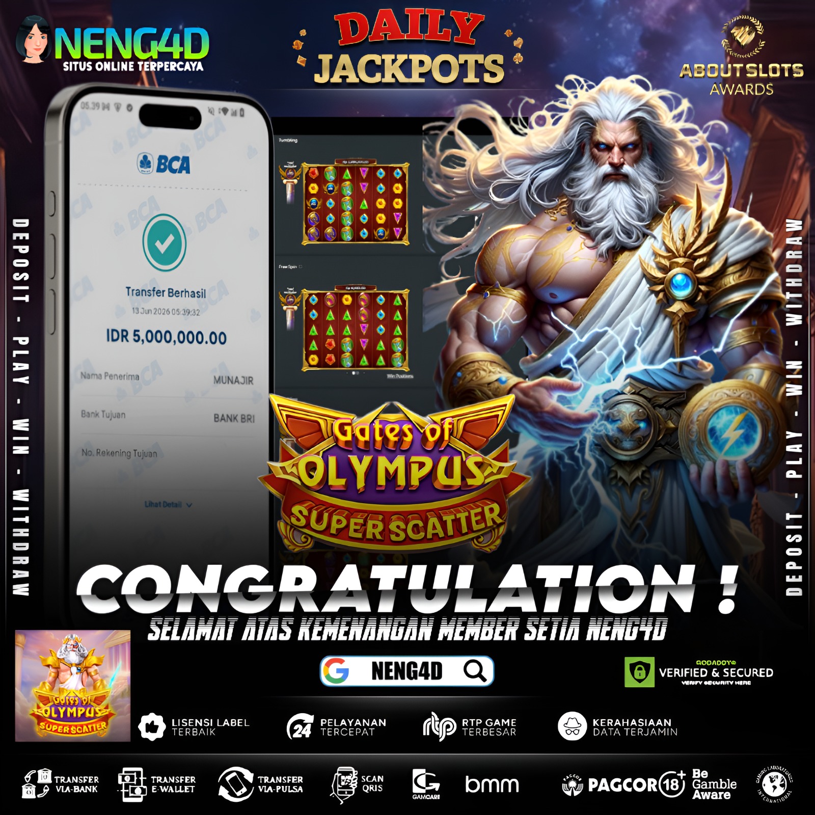 MENANG BESAR MAIN DI GATES OF OLYMPUS SUPER SCATTER PRAGMATIC PLAY