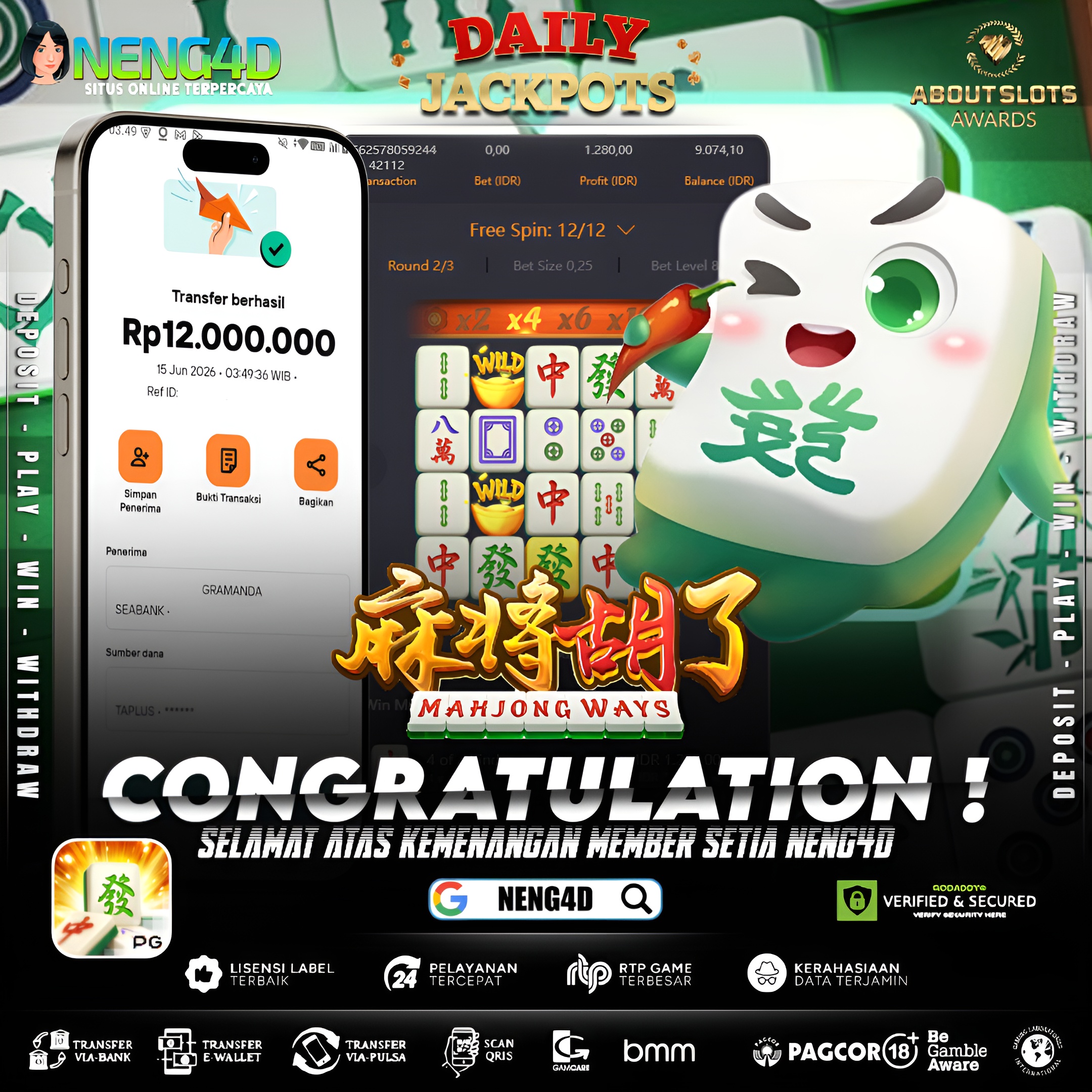 MENANG 12JT MAIN DI MAHJONG WAYS PG SOFT