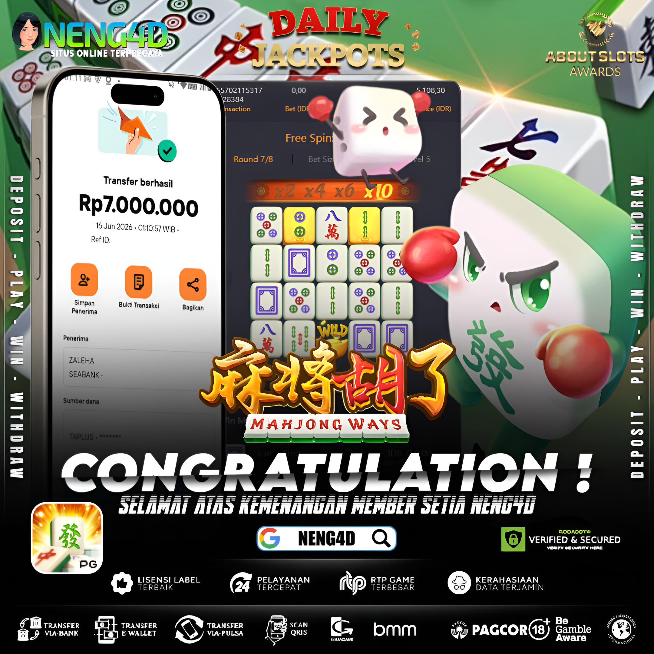 MENANG 7JT MAIN DI MAHJONG WAYS PG SOFT