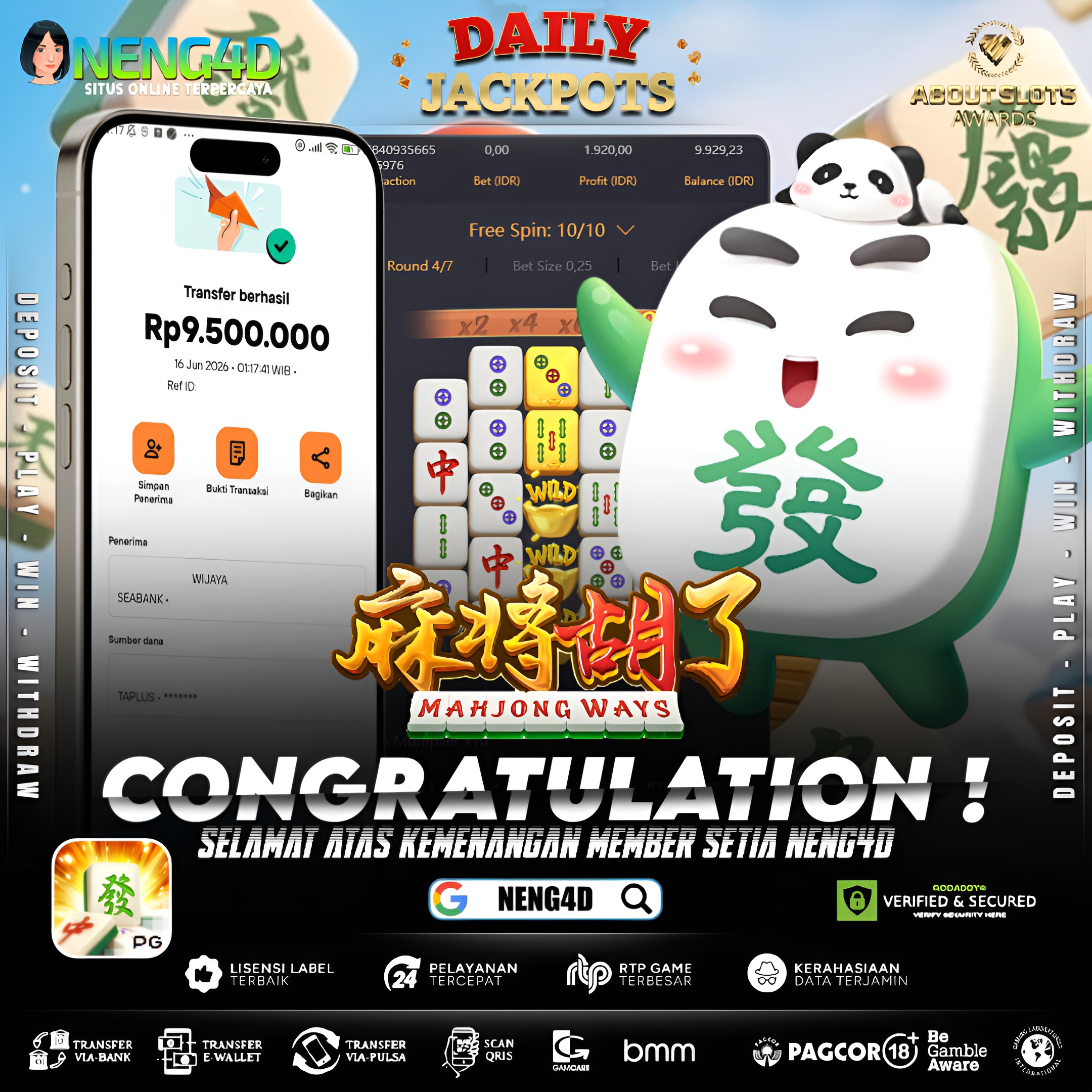 MENANG 9JT MAIN DI MAHJONG WAYS PG SOFT