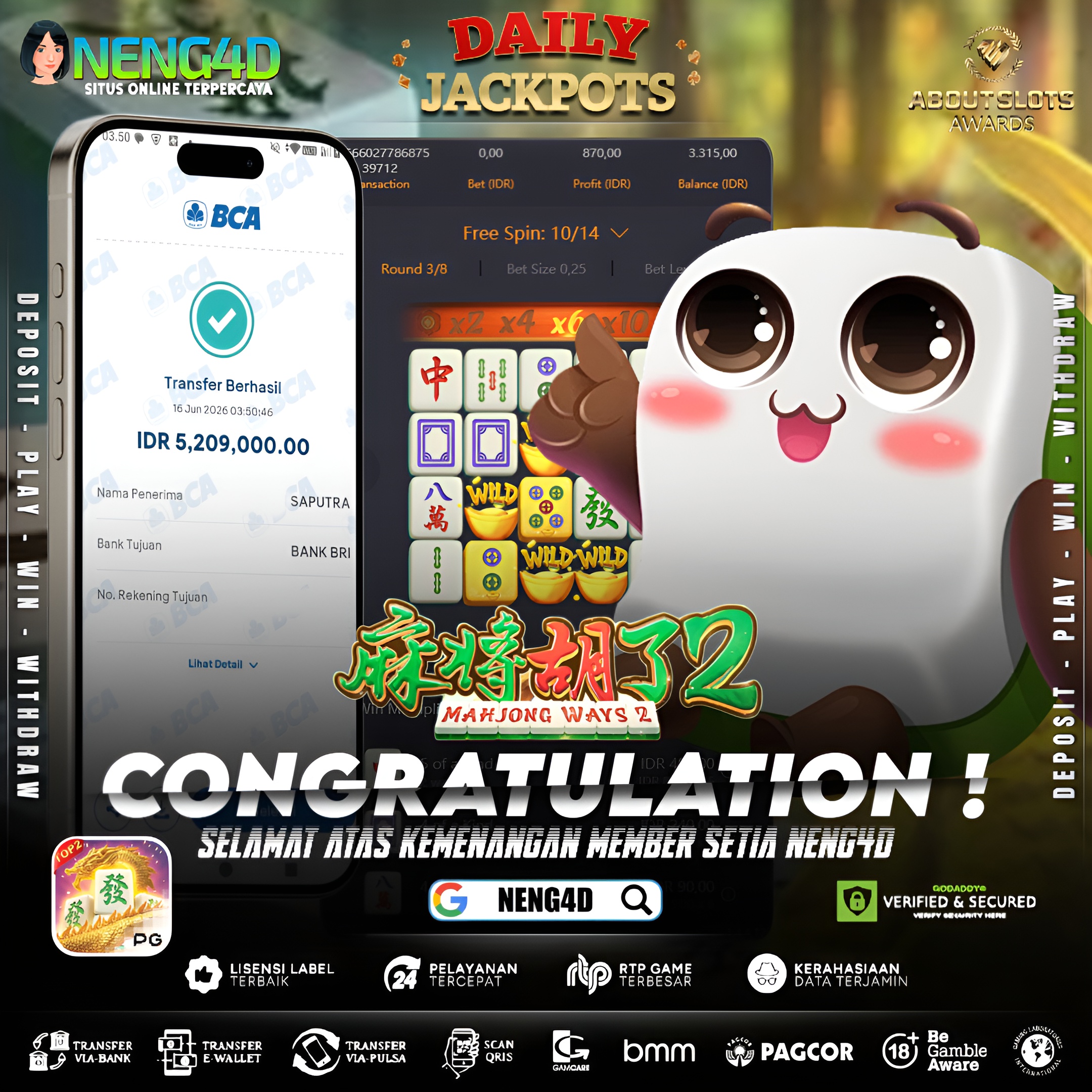 MENANG 5JT MAIN DI MAHJONG WAYS 2 PG SOFT