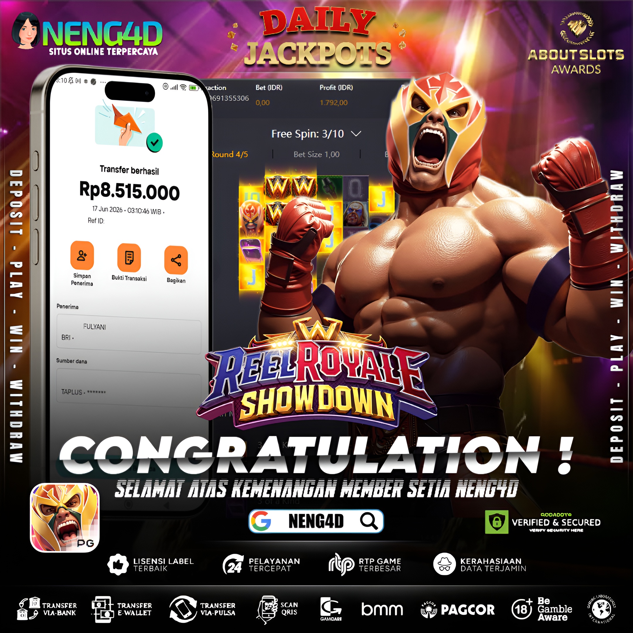 MENANG 8JT MAIN DI REEL ROYALE SHOWDOWN PG SOFT