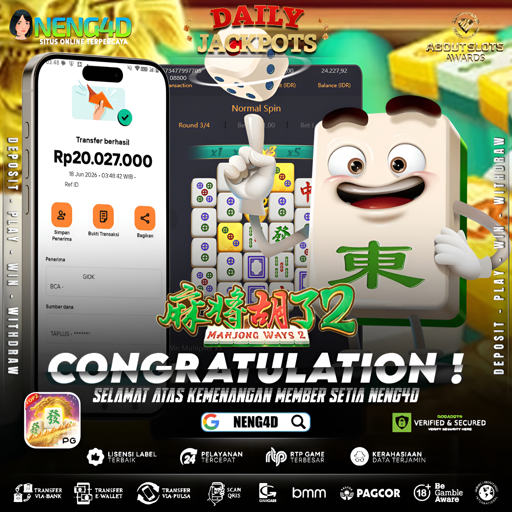 MENANG 20JT MAIN DI MAHJONG WAYS 2 PG SOFT