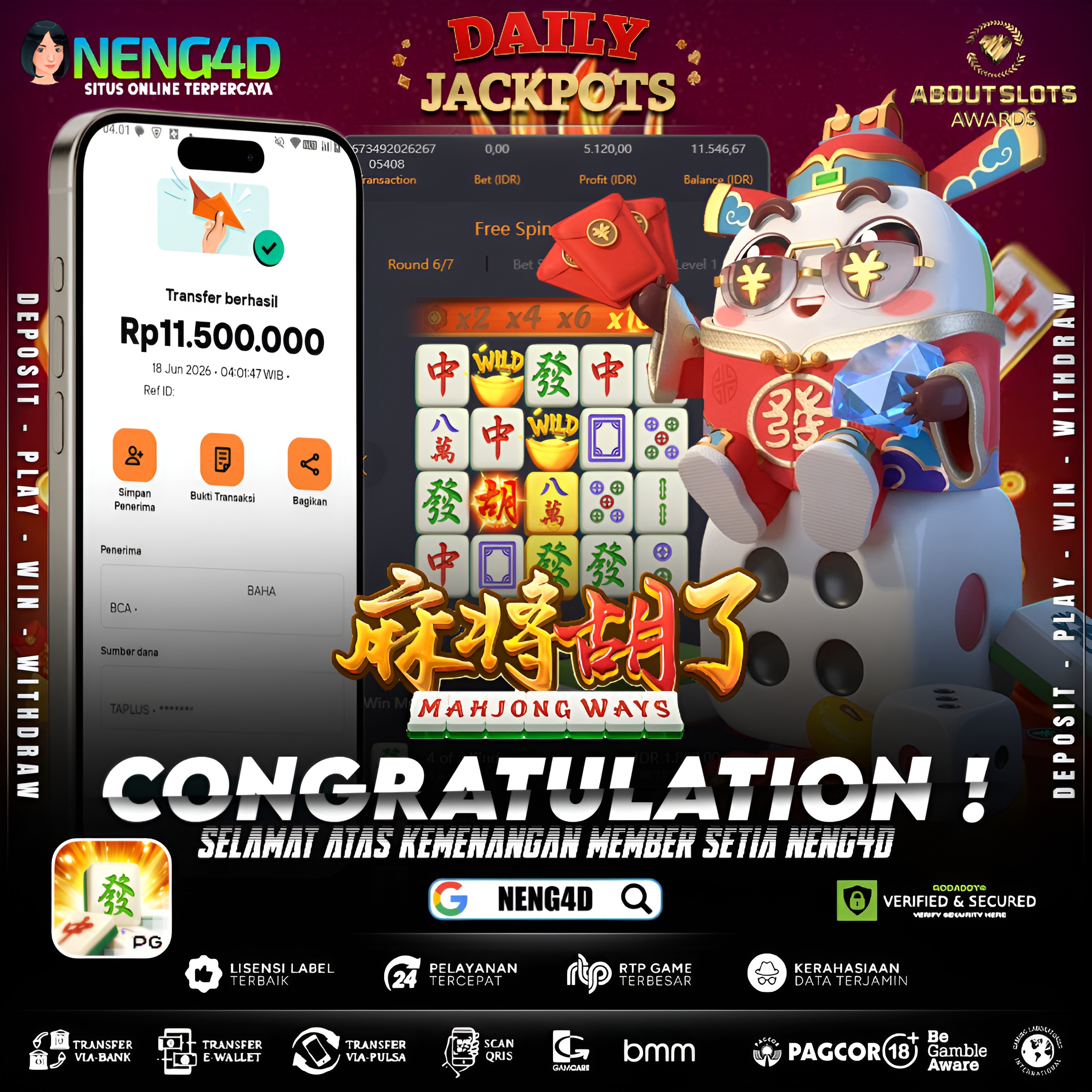 MENANG 11JT MAIN DI MAHJONG WAYS PG SOFT