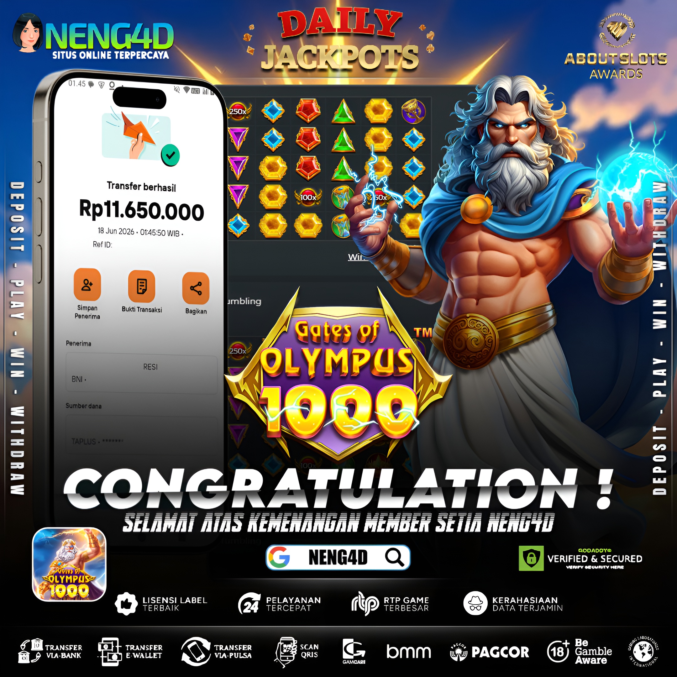 MENANG 11JT MAIN DI GATES OF OLYMPUS 1000 PRAGMATIC PLAY