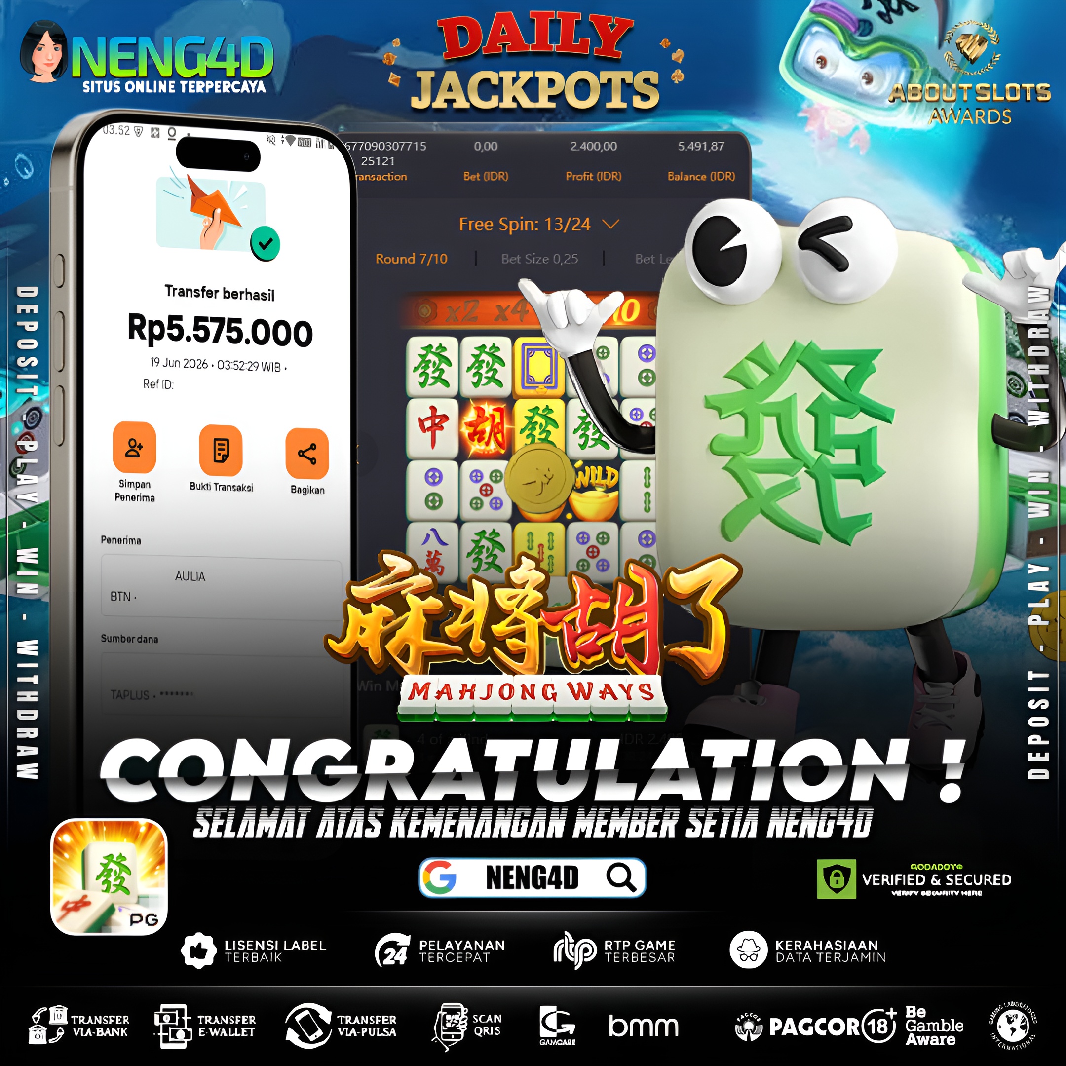 MENANG 5JT MAIN DI MAHJONG WAYS PG SOFT