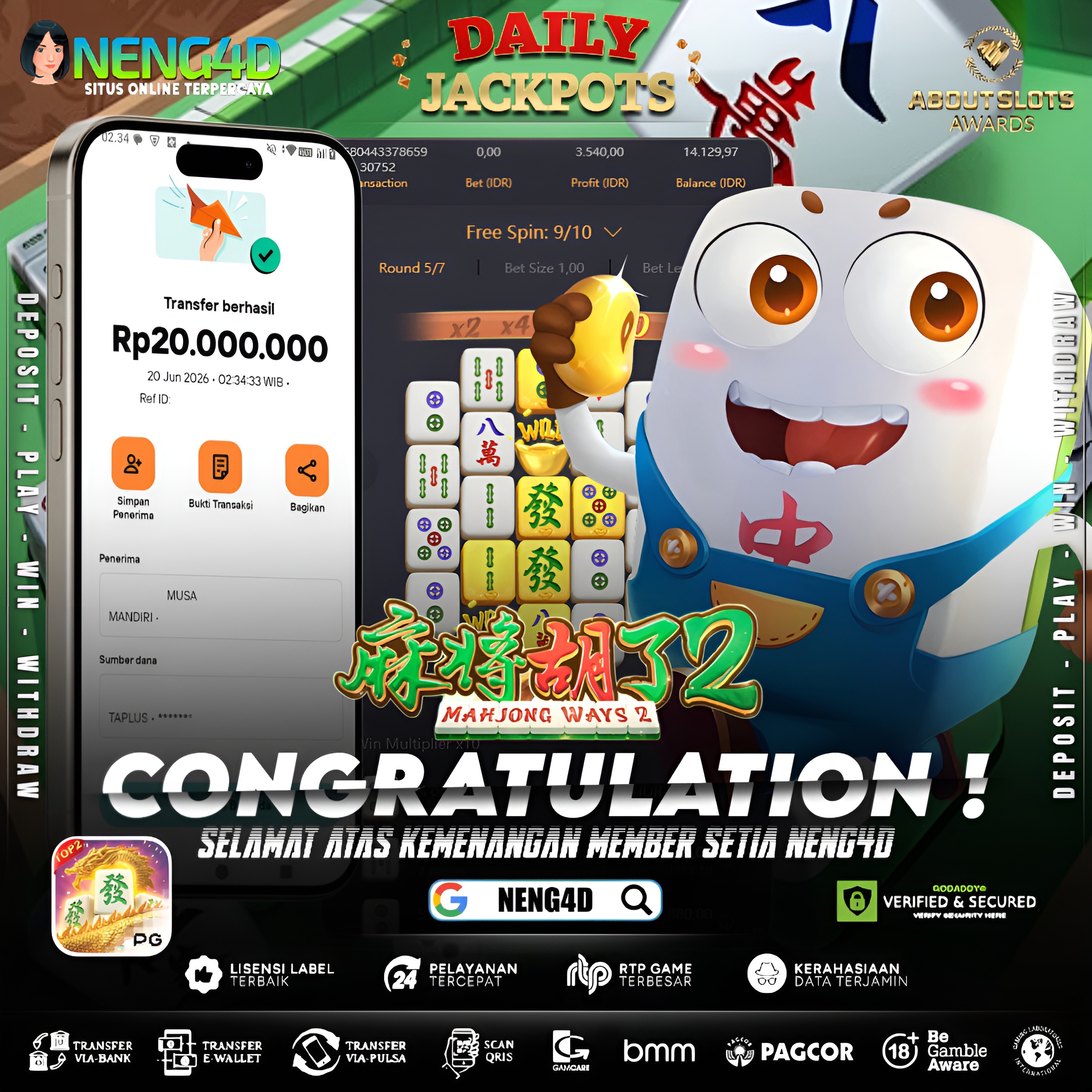 MENANG 20JT MAIN DI MAHJONG WAYS 2 PG SOFT