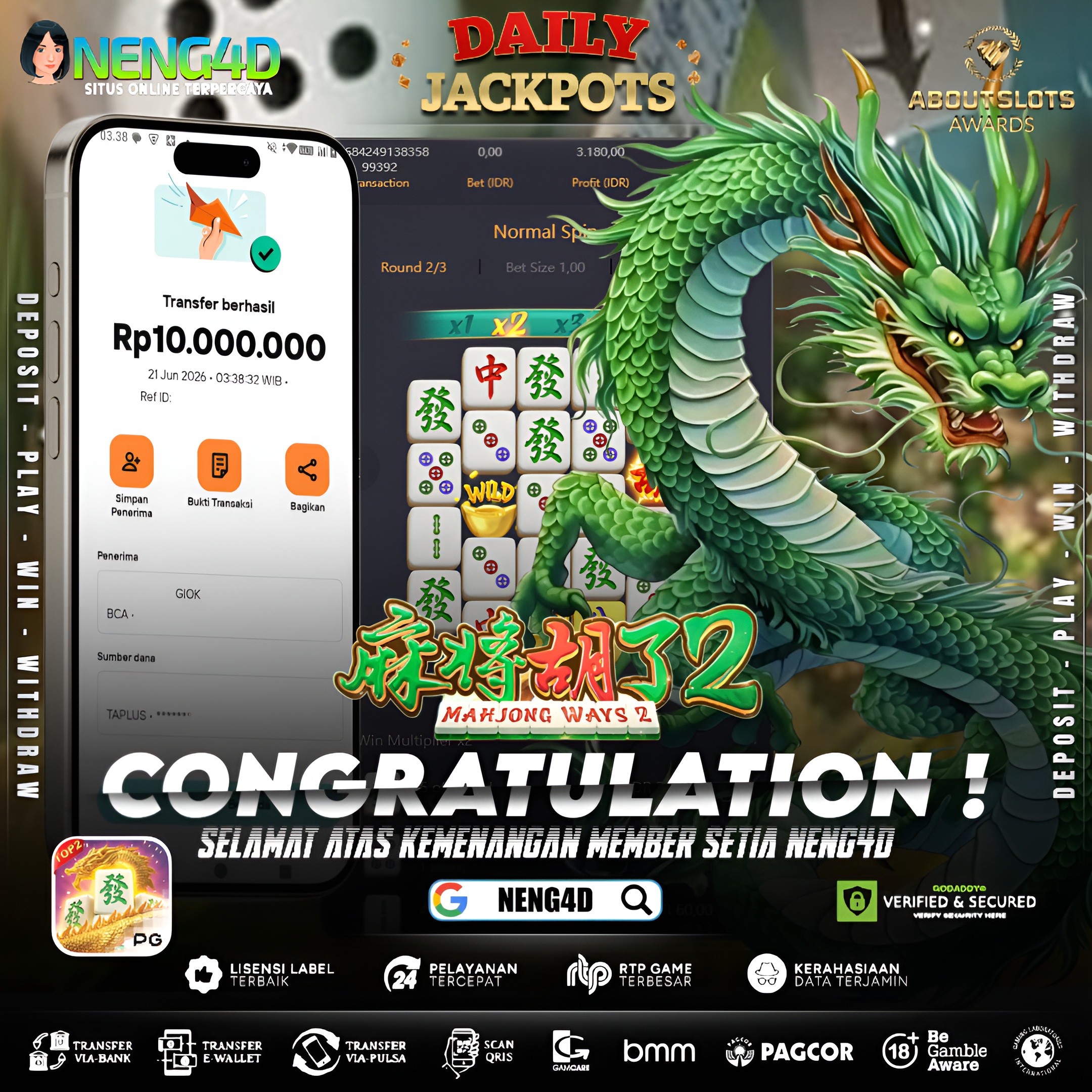MENANG 10JT MAIN DI MAHJONG WAYS 2 PG SOFT