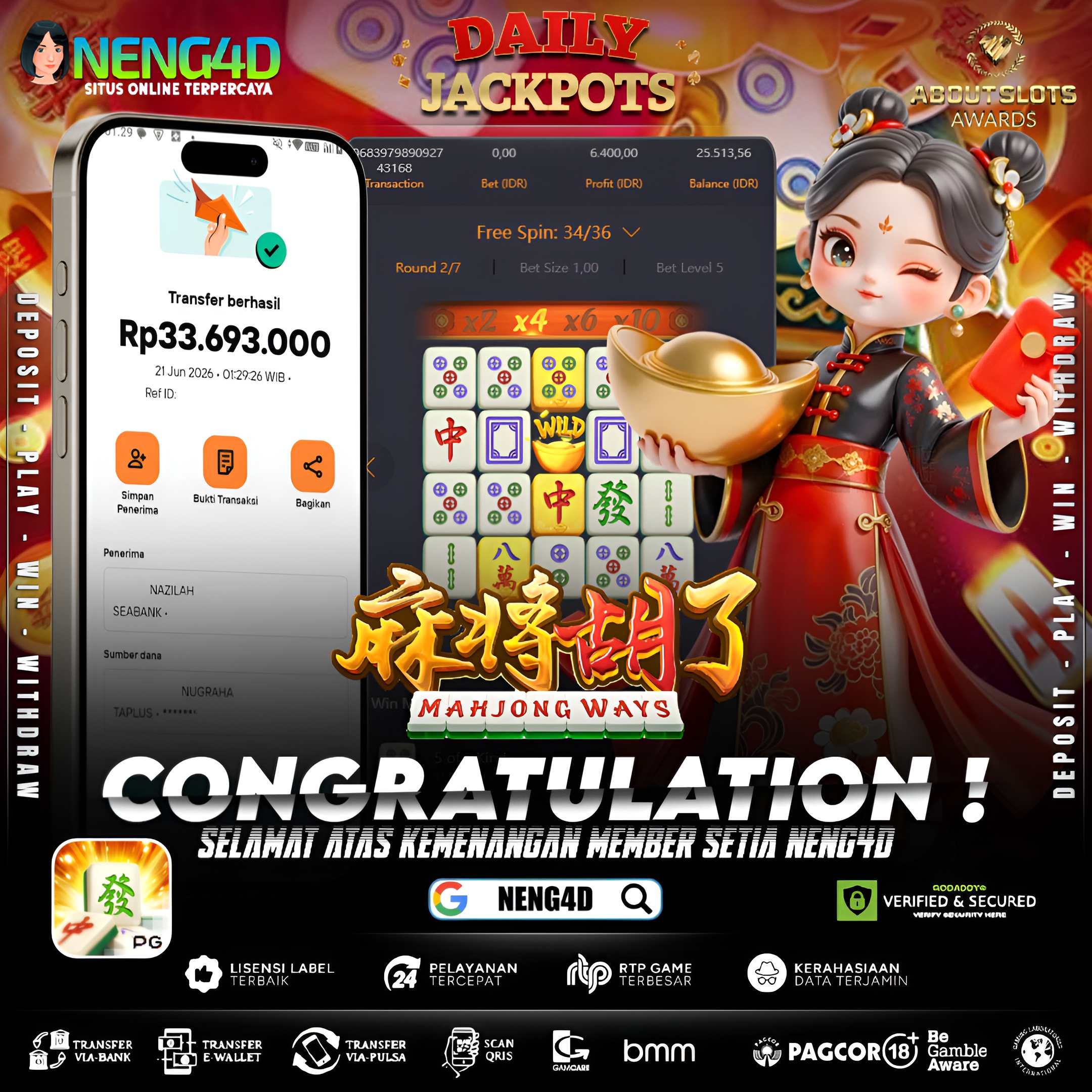 MENANG 33JT MAIN DI MAHJONG WAYS PG SOFT