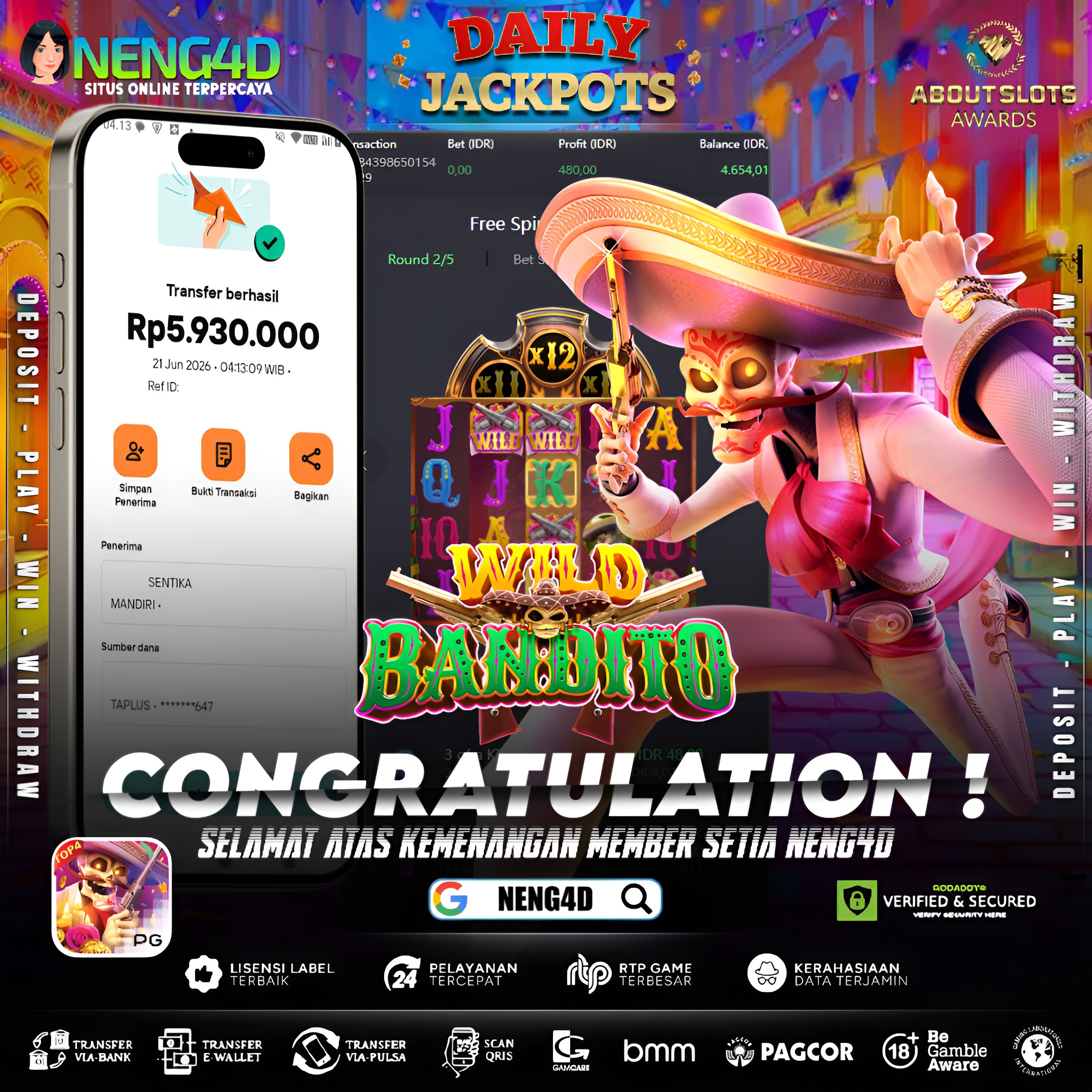 MENANG 5JT MAIN DI WILD BANDITO PG SOFT