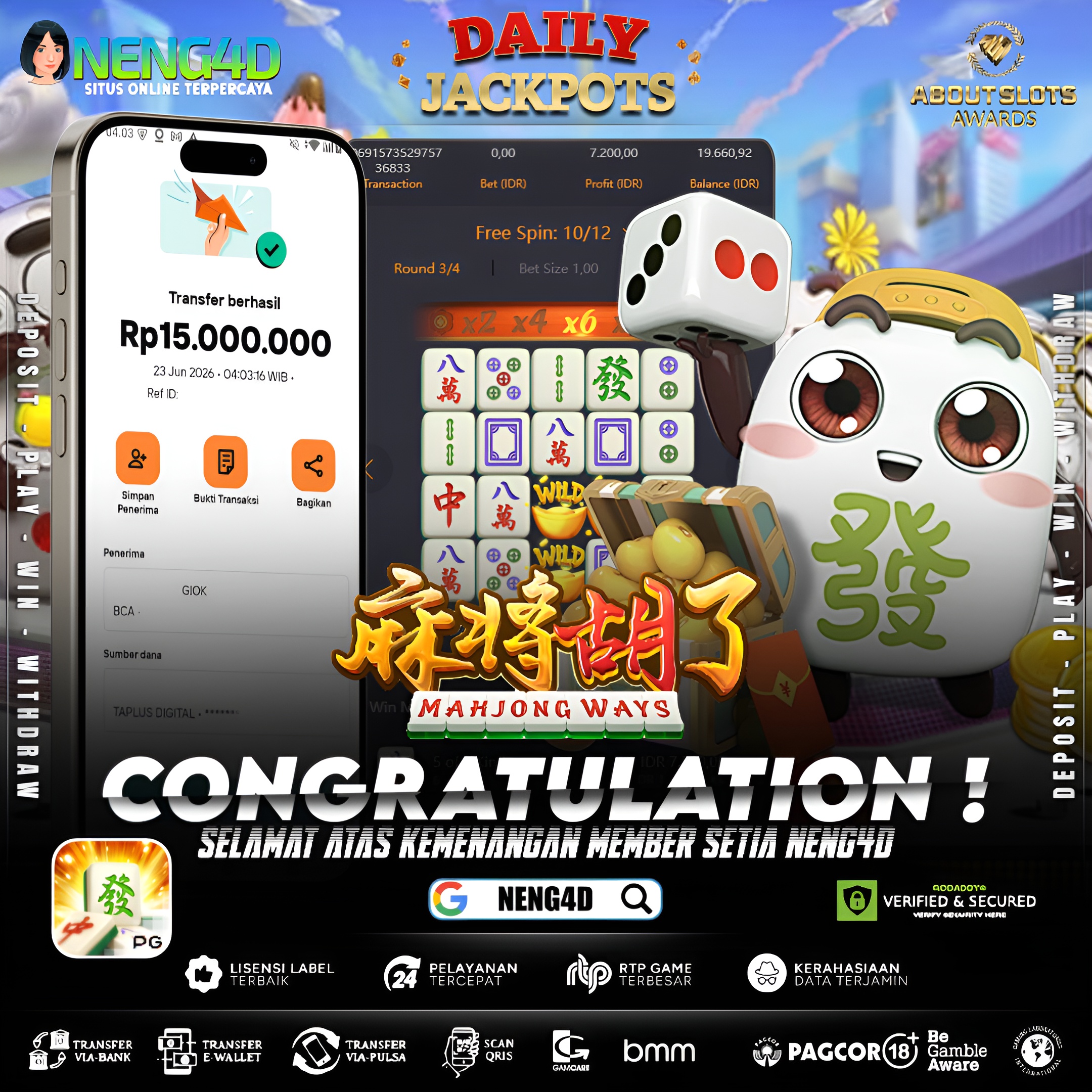 MENANG 15JT MAIN DI MAHJONG WAYS PG SOFT