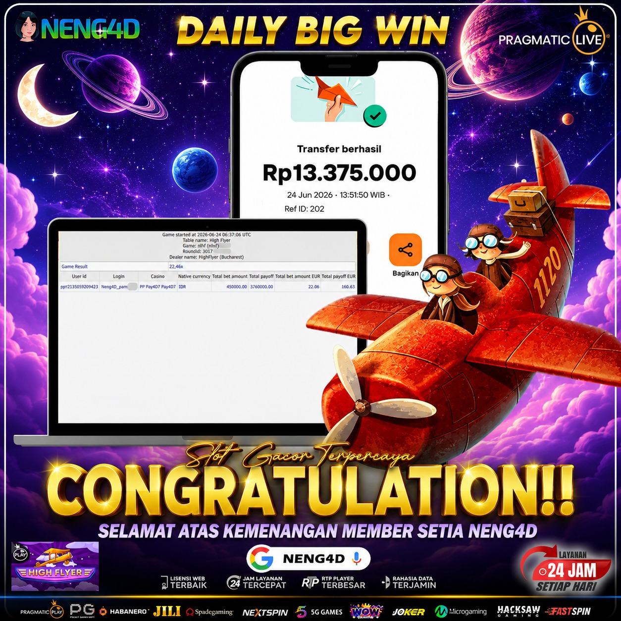 JACKPOT 13 JUTA HIGH FLAYER CASINO PRAGMATIC PLAY