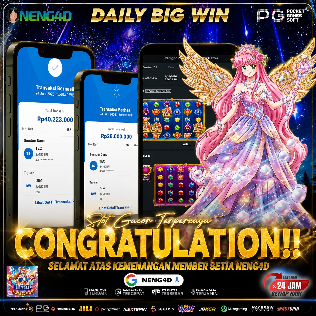 JACKPOT 66 JUTA  SUPER SCATTER PRINCESS PRAGMATIC PLAY