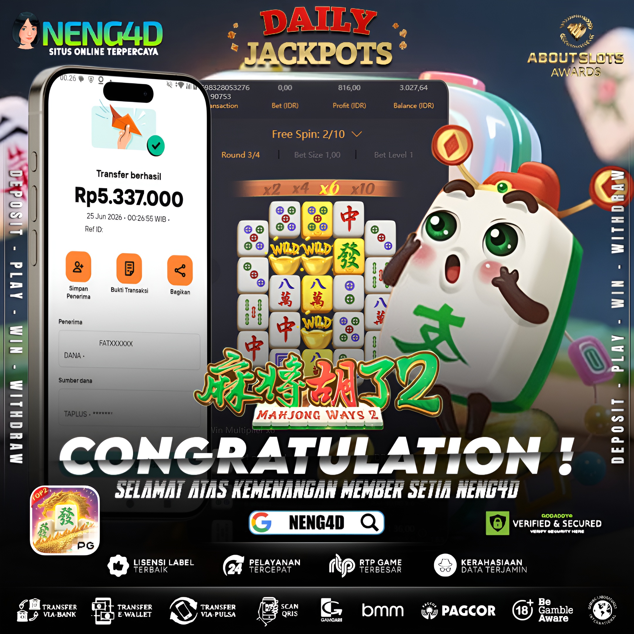 MENANG 5JT MAIN DI MAHJONG WAYS 2 PG SOFT
