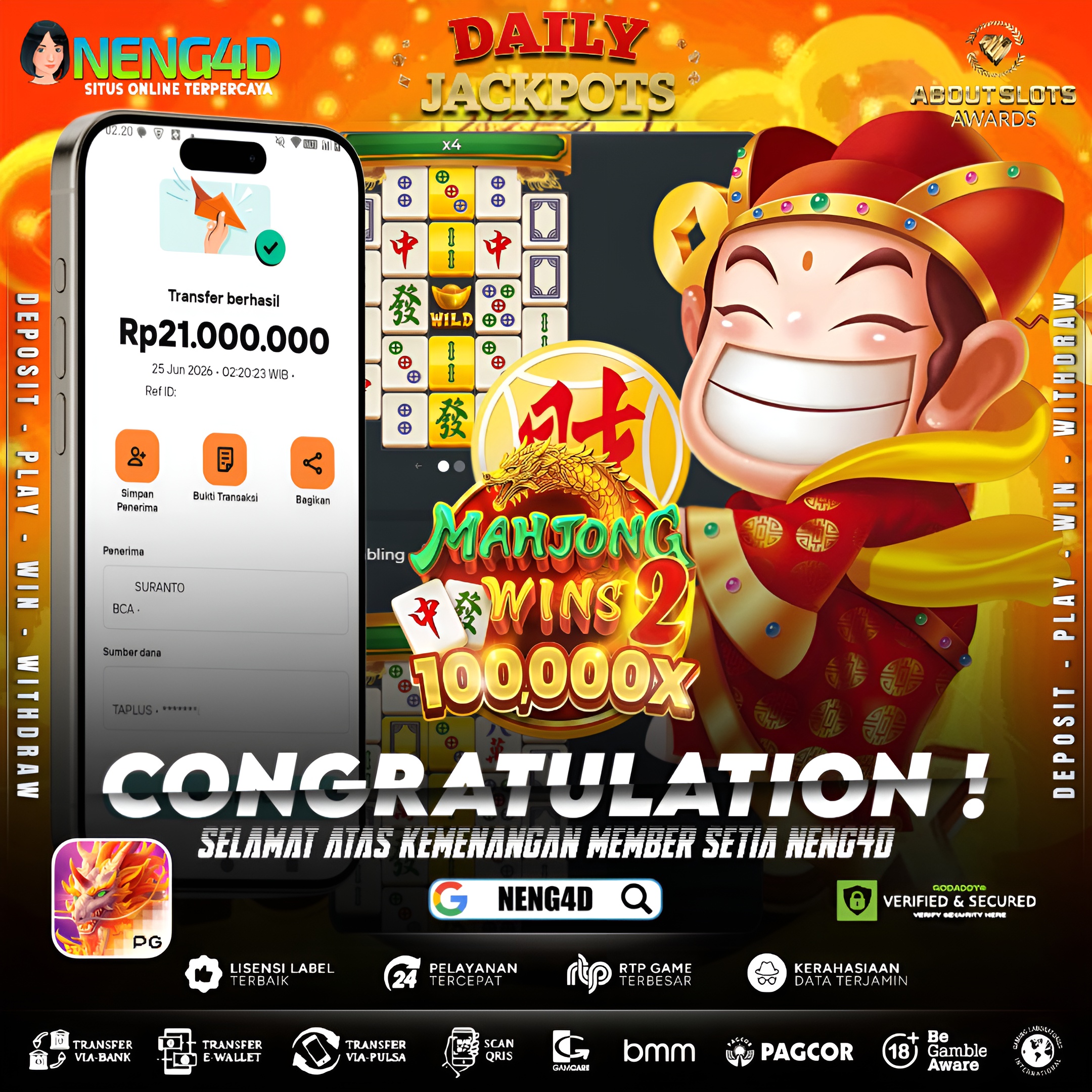 MENANG 21JT MAIN DI MAHJONG WINS 2 PRAGMATIC PLAY