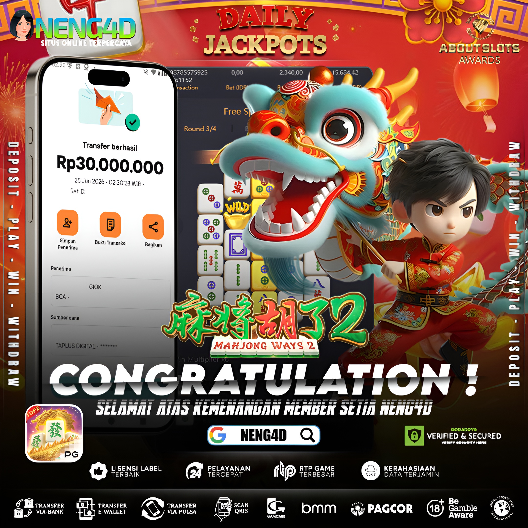 MENANG 30JT MAIN DI MAHJONG WAYS 2 PG SOFT