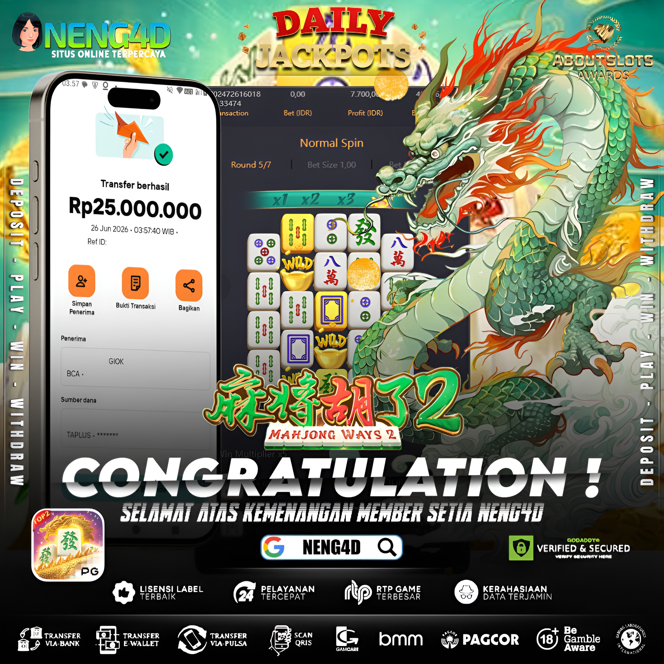 MENANG 25JT MAIN DI MAHJONG WAYS 2 PG SOFT