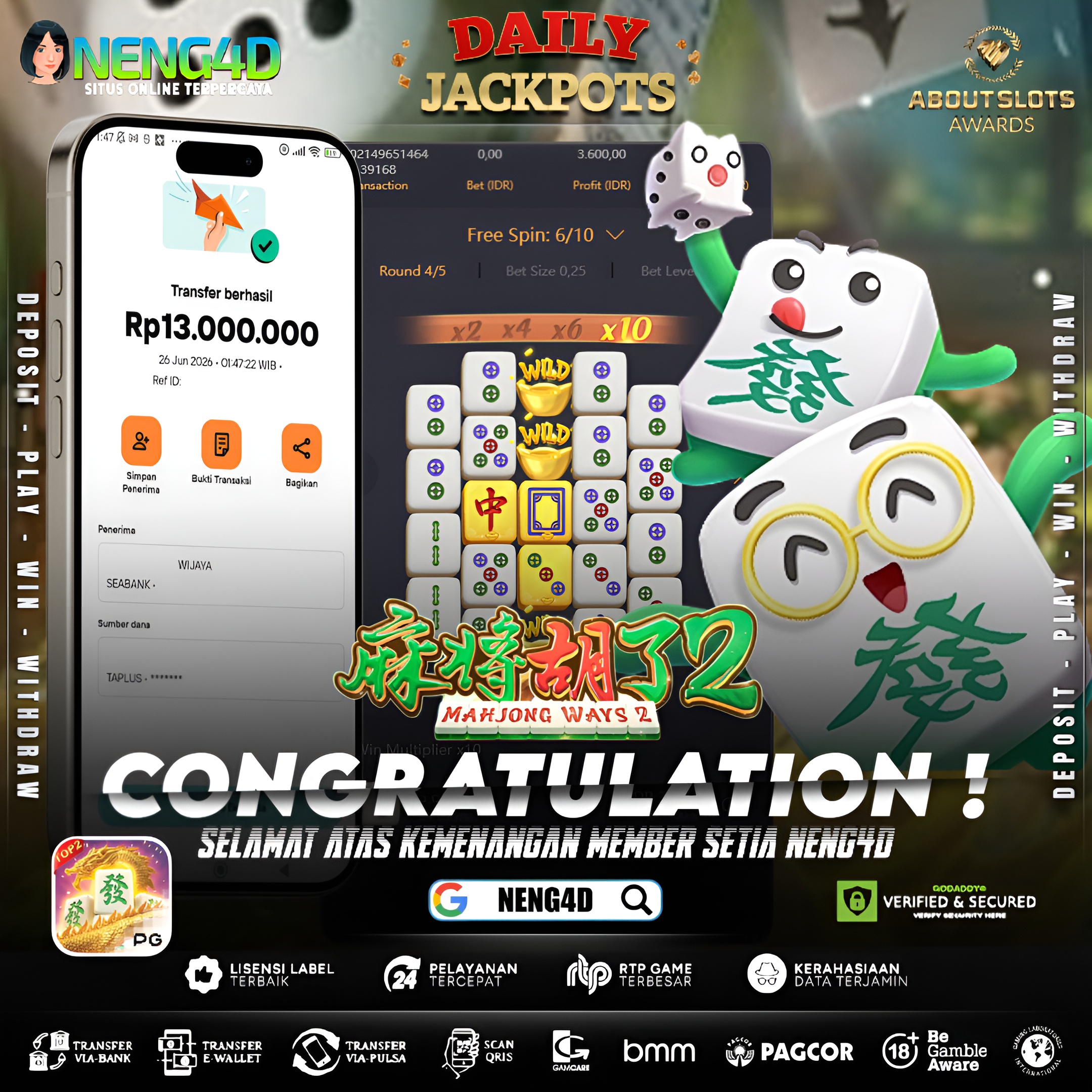 MENANG 13JT MAIN DI MAHJONG WAYS 2 PG SOFT