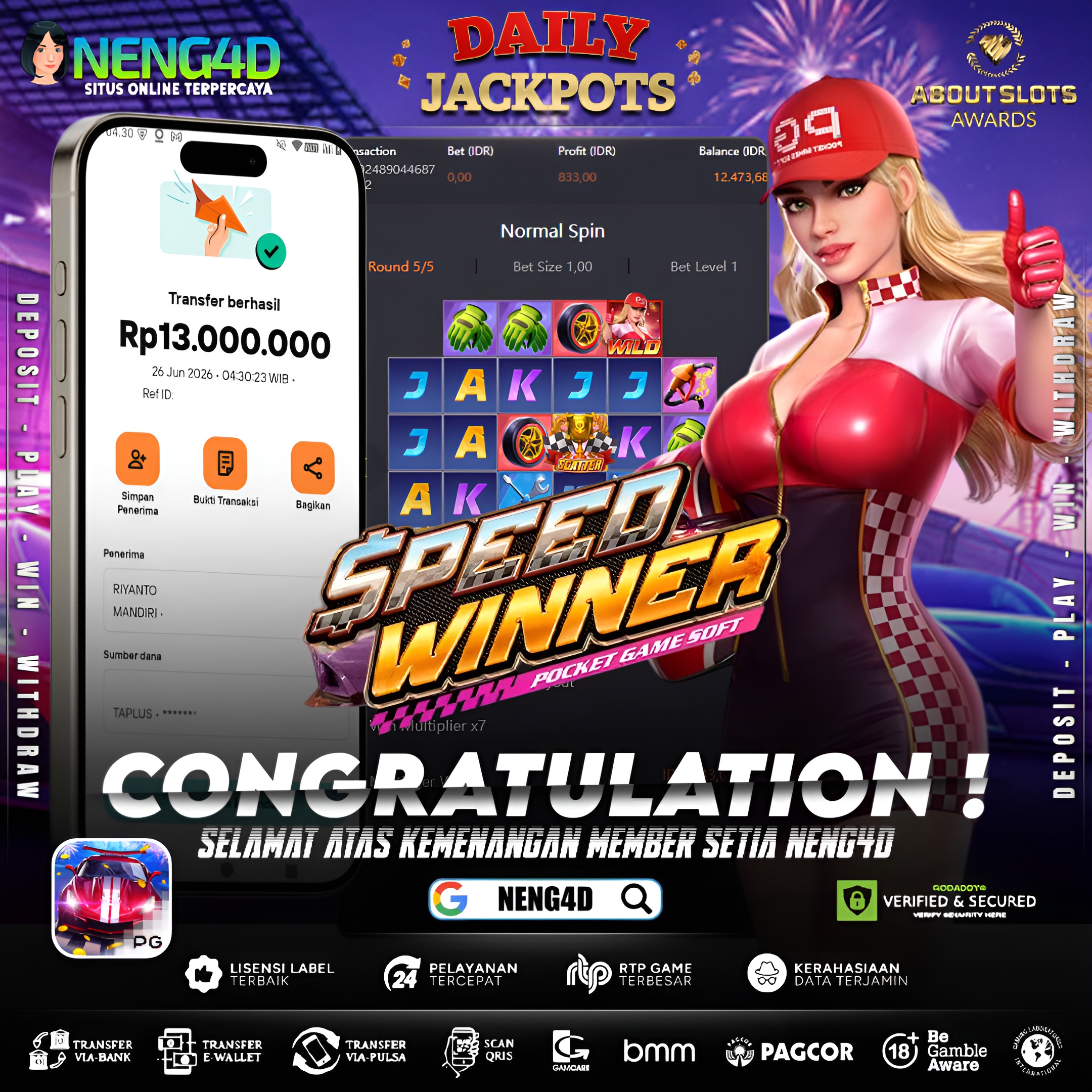 MENANG 13JT MAIN DI SPEED WINNER PRAGMATIC PLAY