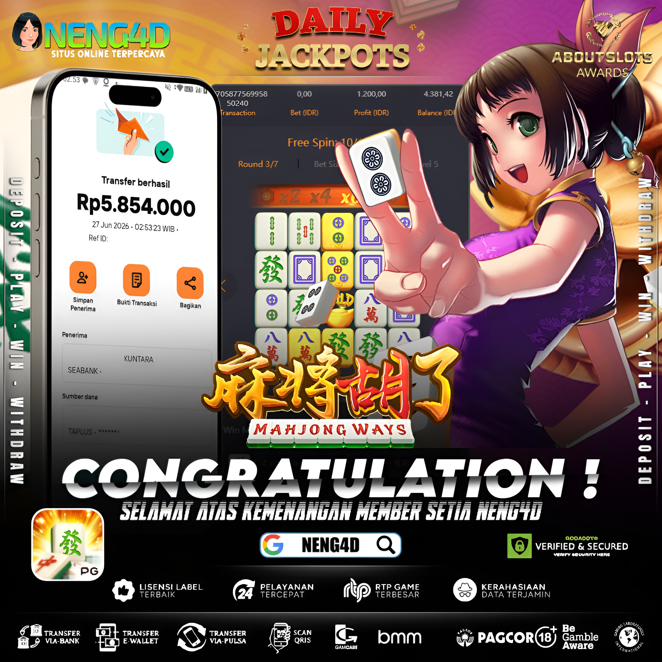 MENANG 5JT MAIN DI MAHJONG WAYS PG SOFT