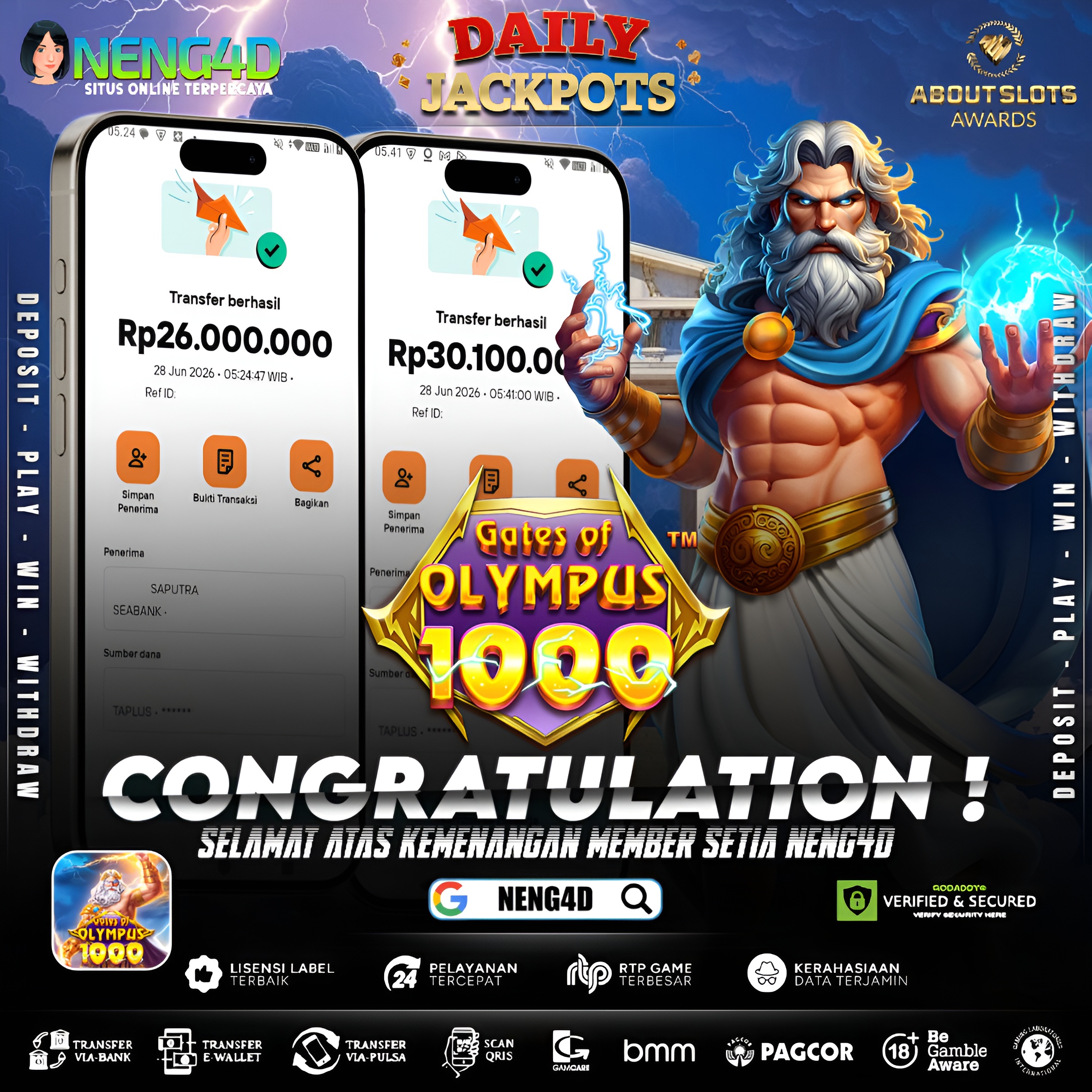 MENANG 56JT MAIN DI GATES OF OLYMPUS 1000 PRAGMATIC PLAY