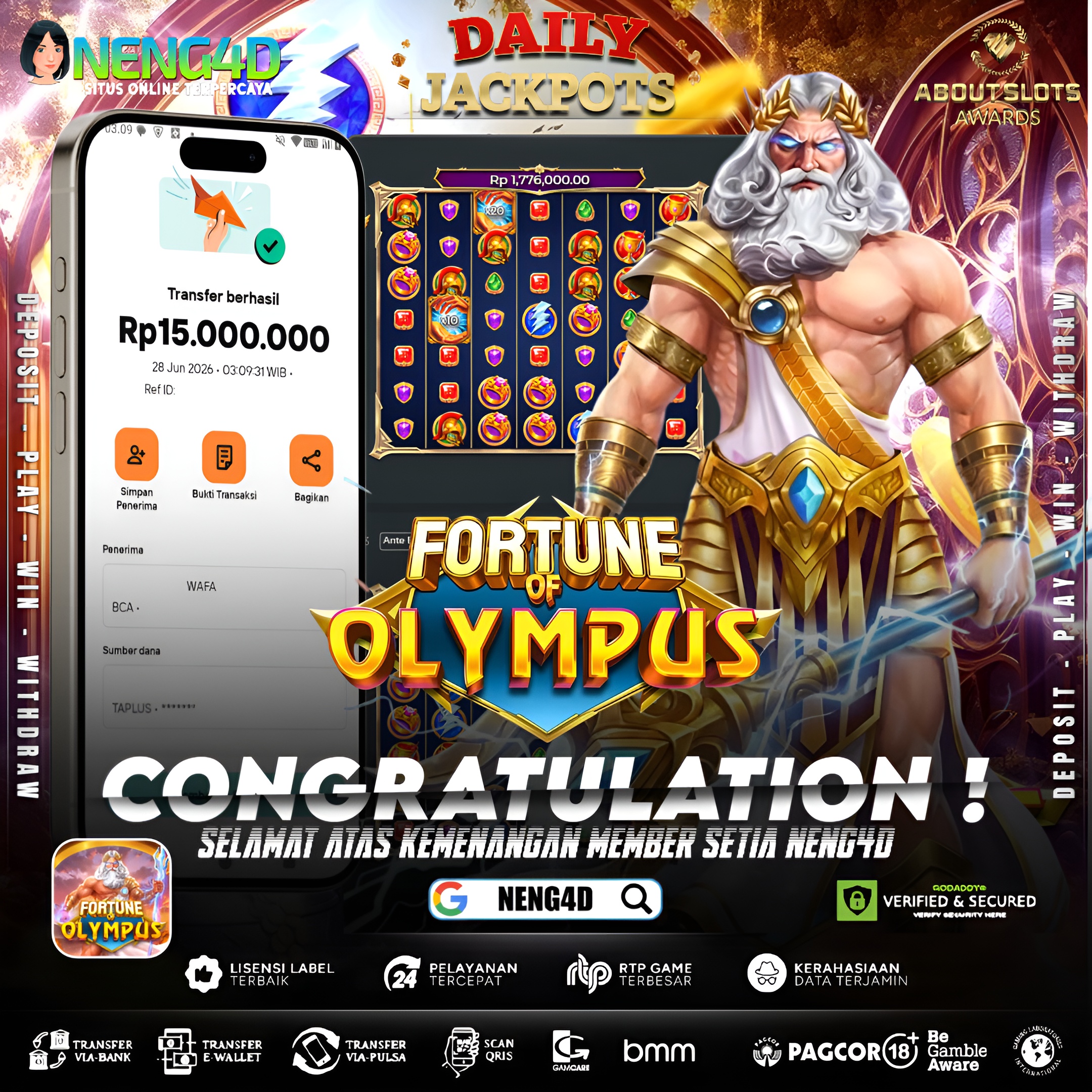 MENANG 15JT MAIN DI FORTUNE OF OLYMPUS PRAGMATIC PLAY