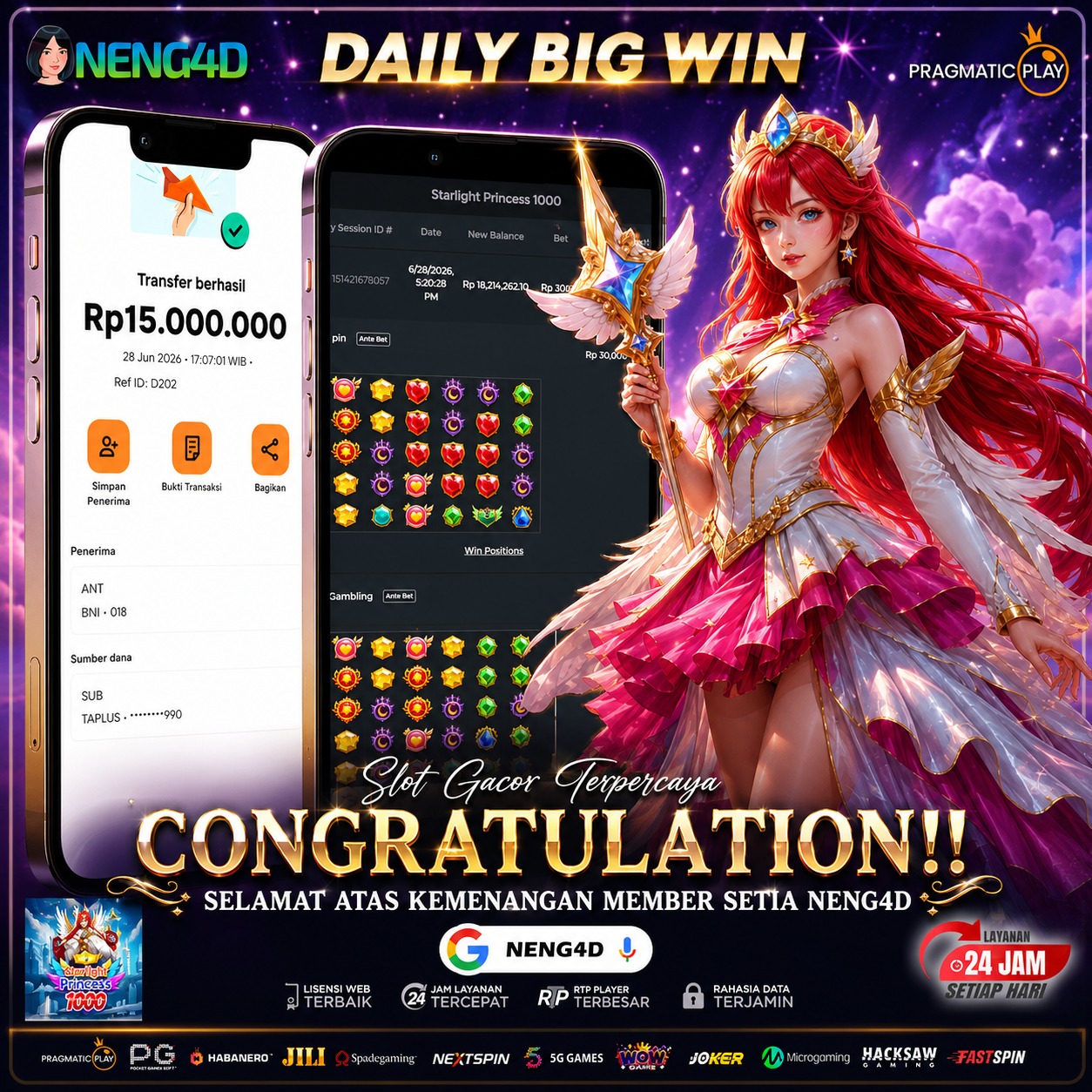 JACKPOT 15 JUTA STARLIGHT PRINCESS PRAGMATIC PLAY