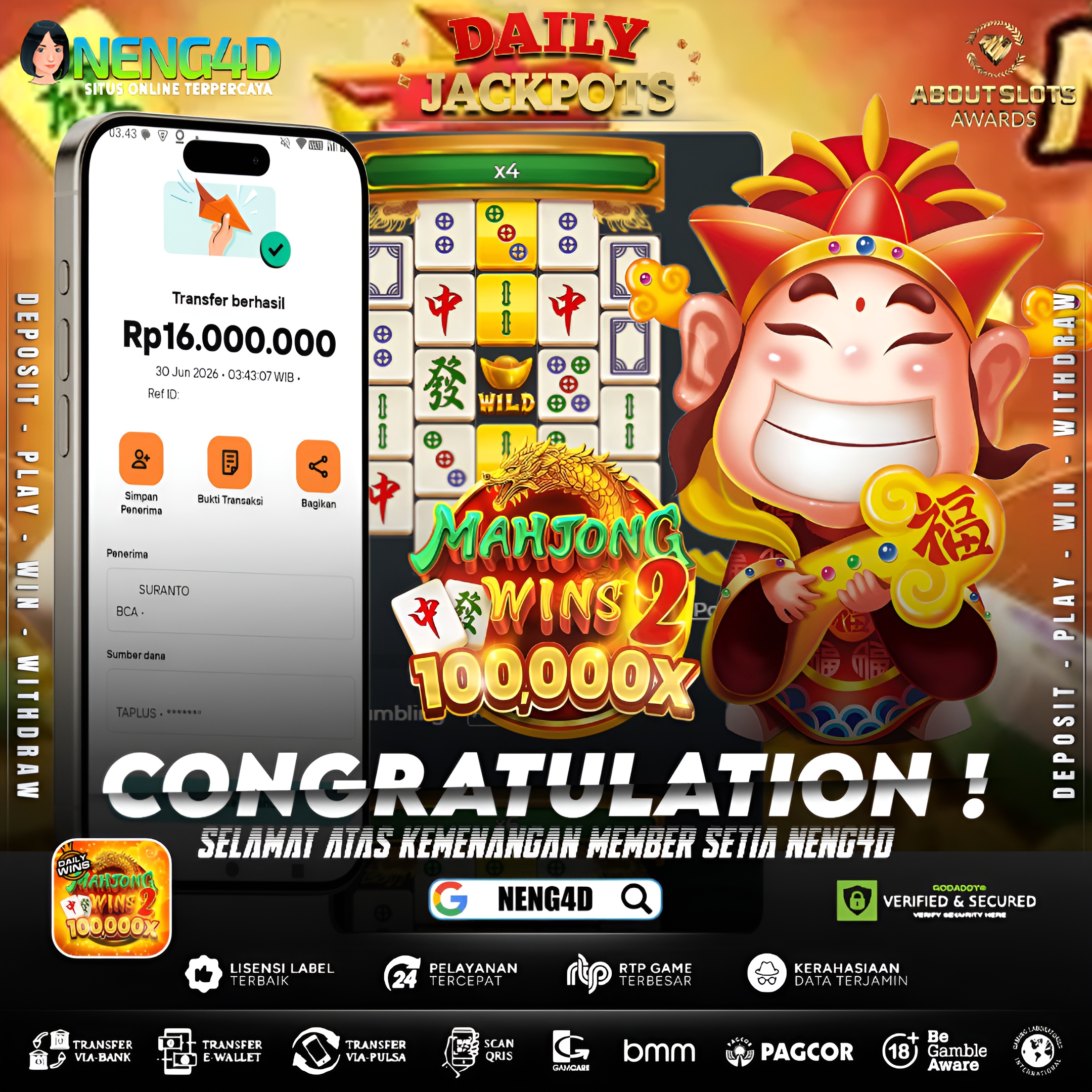 MENANG 16JT MAIN DI MAHJONG WINS 2 PRAGMATIC PLAY