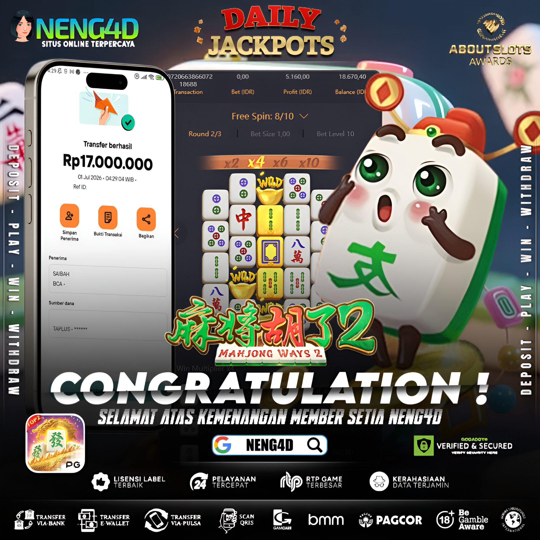 MENANG 17JT MAIN DI MAHJONG WAYS PG SOFT