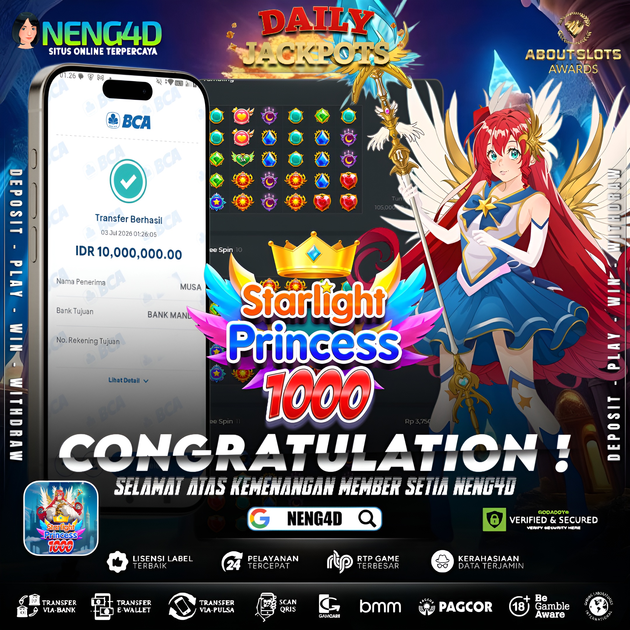 MENANG 10JT MAIN DI STARLIGHT PRINCESS 1000 PRAGMATIC PLAY