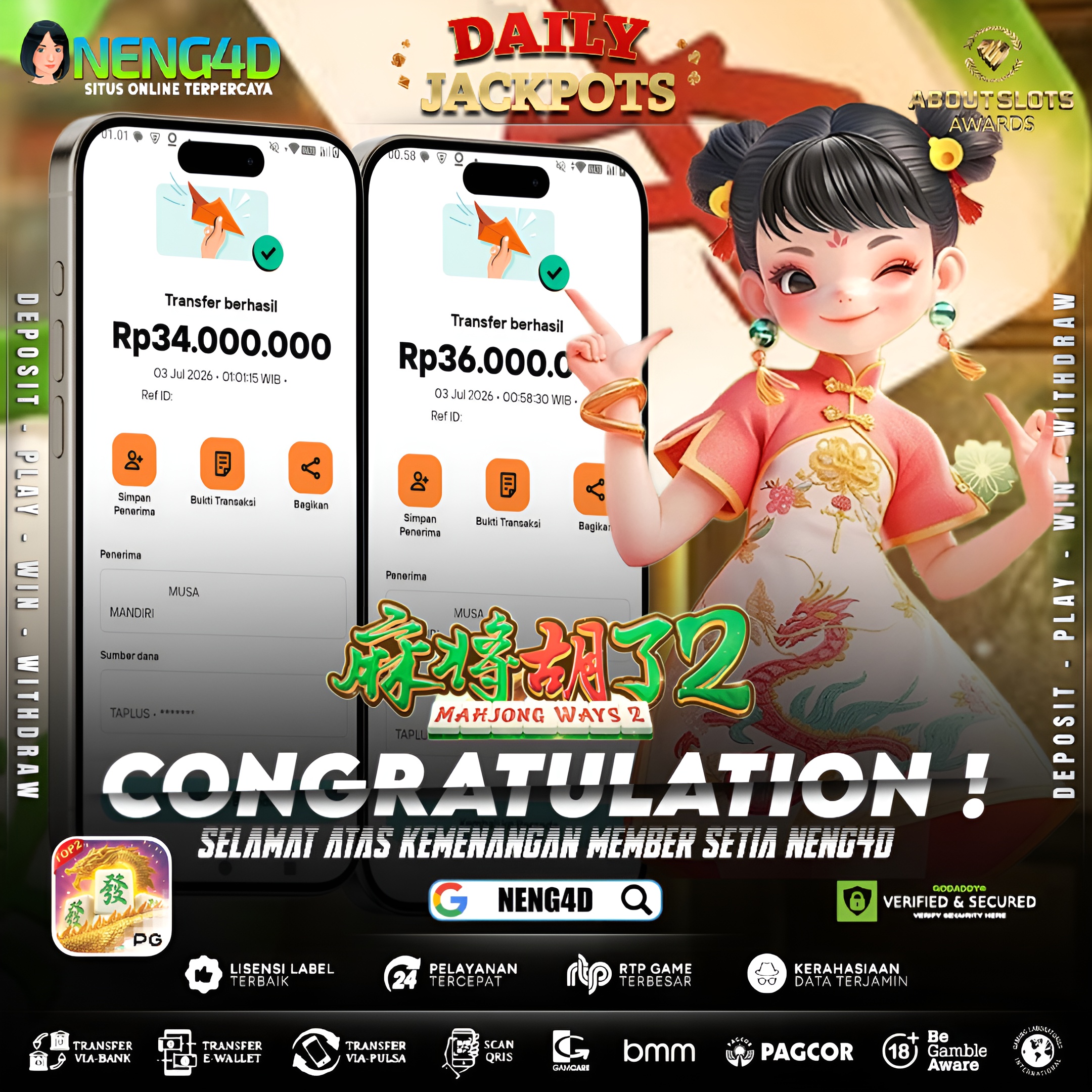 MENANG 70JT MAIN DI MAHJONG WAYS 2 PG SOFT