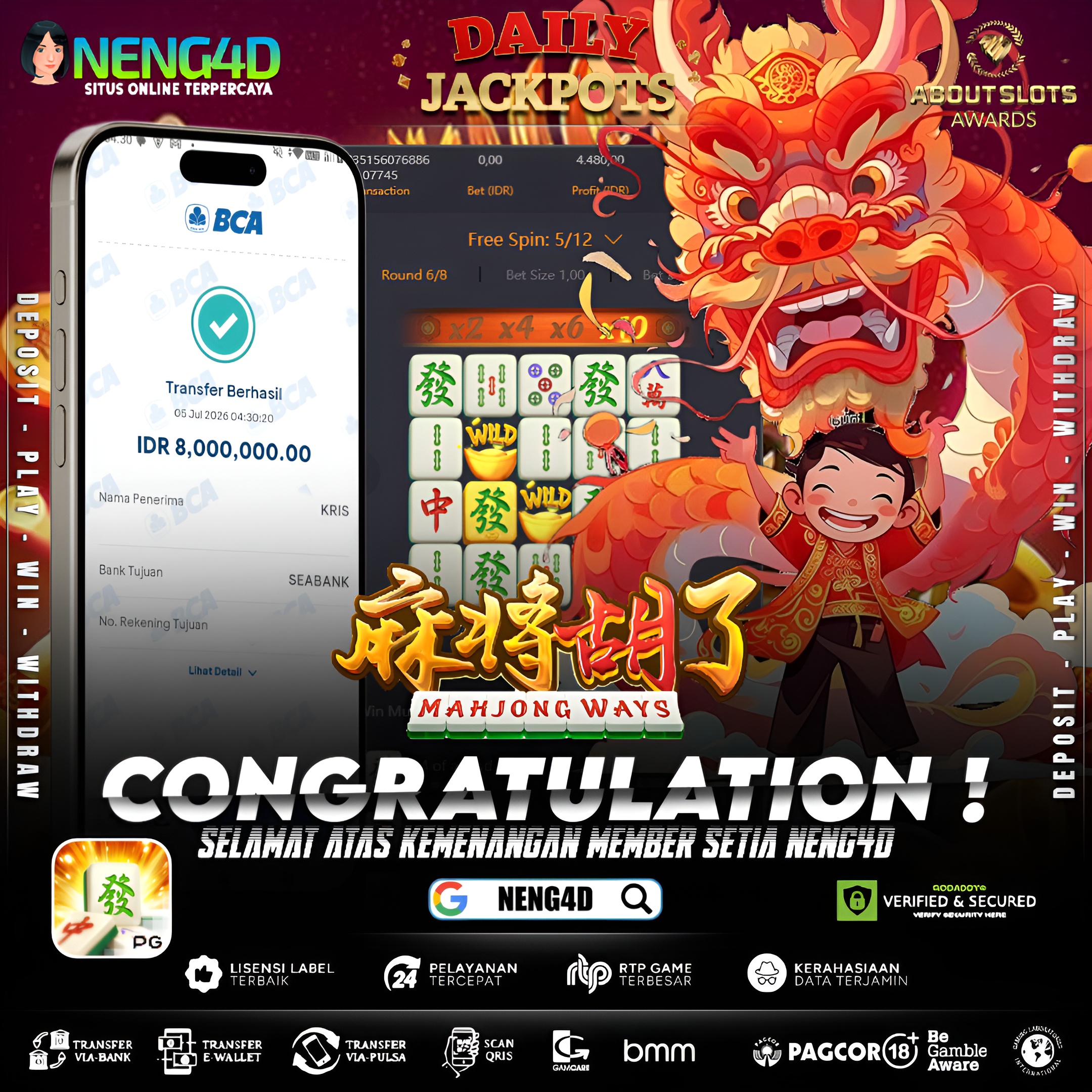 MENANG 8JT MAIN DI MAHJONG WAYS PG SOFT