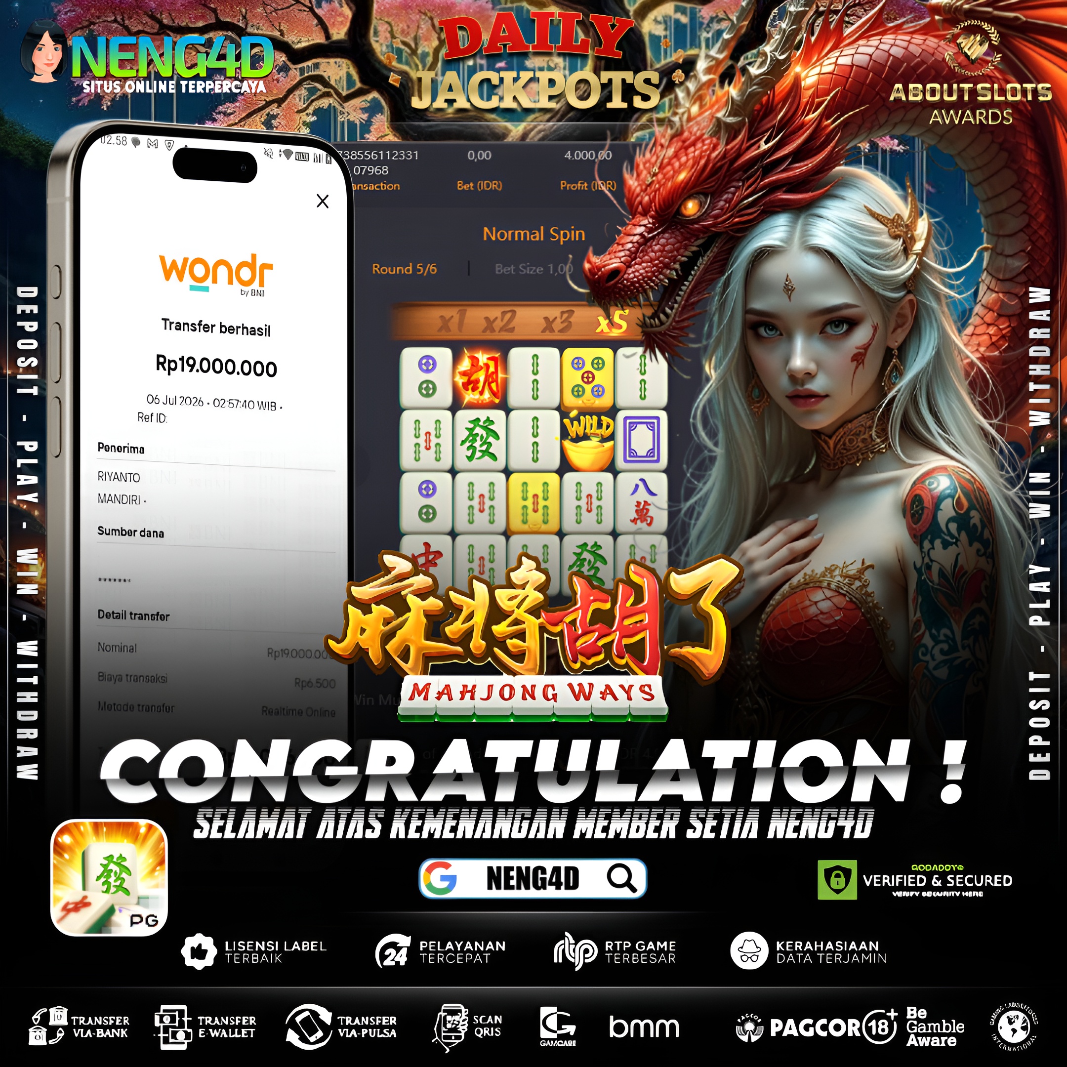 MENANG 19JT MAIN DI MAHJONG WAYS PG SOFT